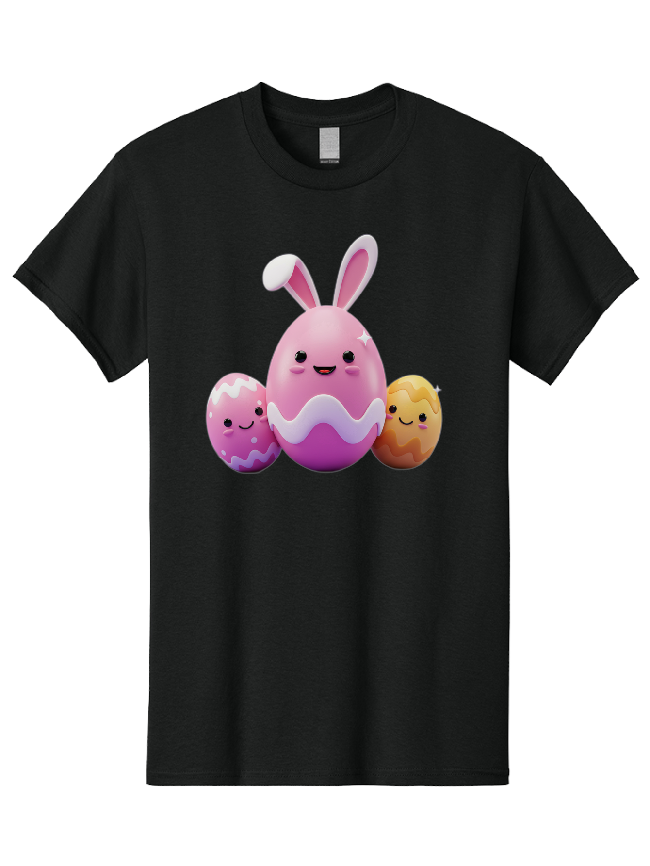 Easter-Eggs-6 Men'S Graphic Tee, 100% Cotton, Comfortable Casual Summer Wear, Machine Washable, Cartoon Easter Eggs, Easter Bunny Egg, Happy Easter, Easter Egg Hunt, Colorful Eggs, Decorated Eggs, Spring Season, Cute Characters, Smiling Faces Baa611