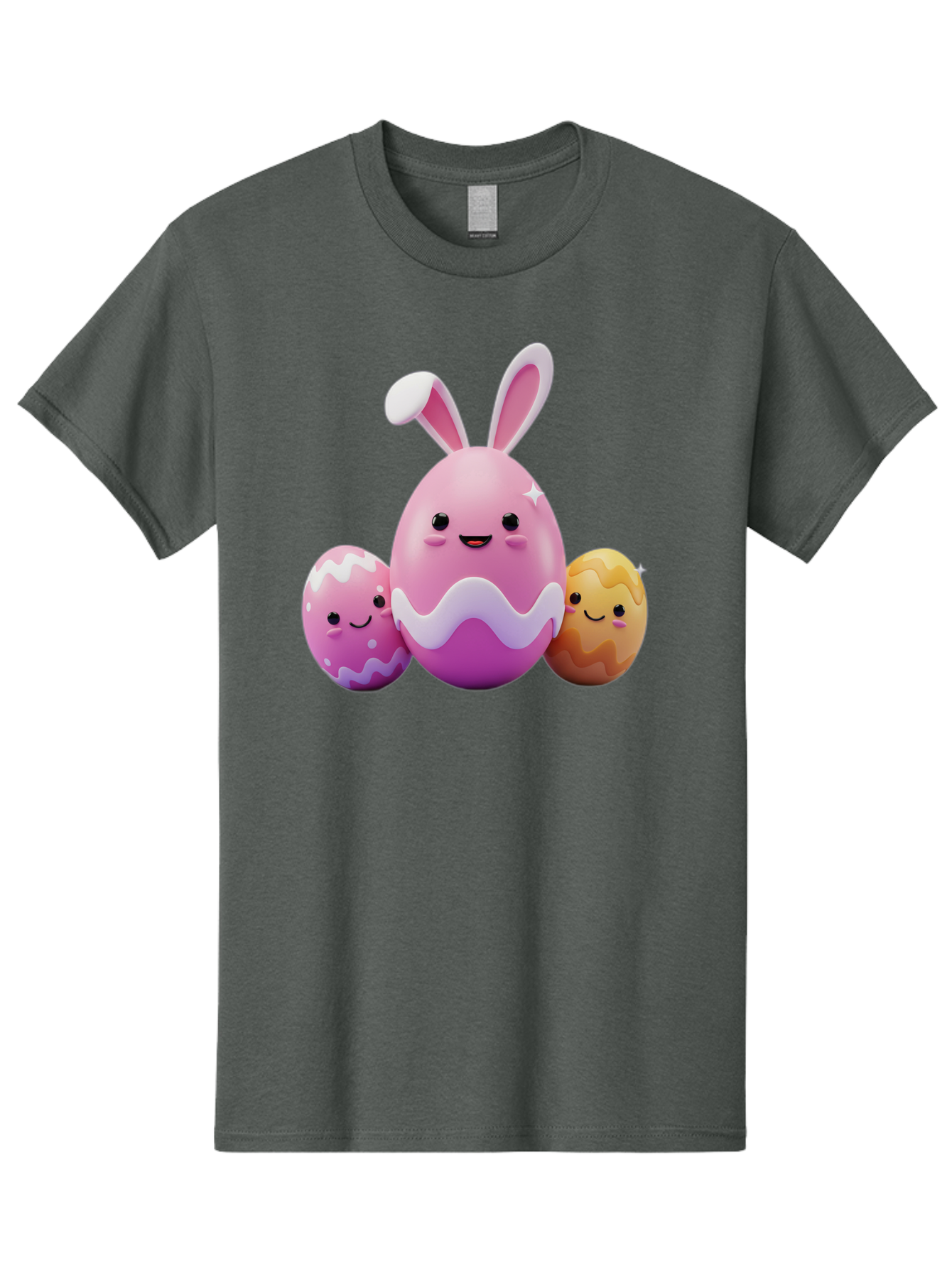Easter-Eggs-6 Men'S Graphic Tee, 100% Cotton, Comfortable Casual Summer Wear, Machine Washable, Cartoon Easter Eggs, Easter Bunny Egg, Happy Easter, Easter Egg Hunt, Colorful Eggs, Decorated Eggs, Spring Season, Cute Characters, Smiling Faces Baa611