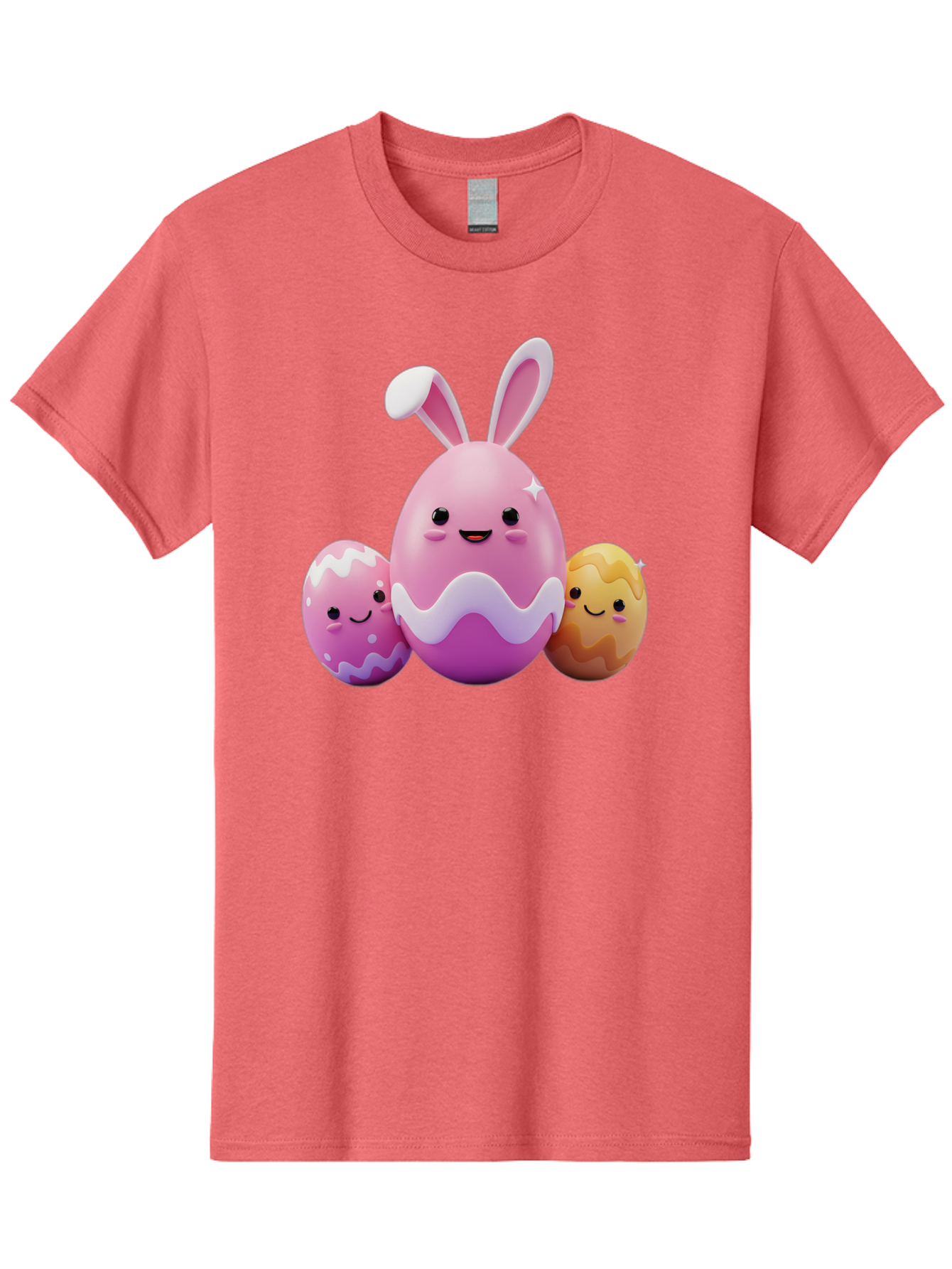 Easter-Eggs-6 Men'S Graphic Tee, 100% Cotton, Comfortable Casual Summer Wear, Machine Washable, Cartoon Easter Eggs, Easter Bunny Egg, Happy Easter, Easter Egg Hunt, Colorful Eggs, Decorated Eggs, Spring Season, Cute Characters, Smiling Faces Baa611