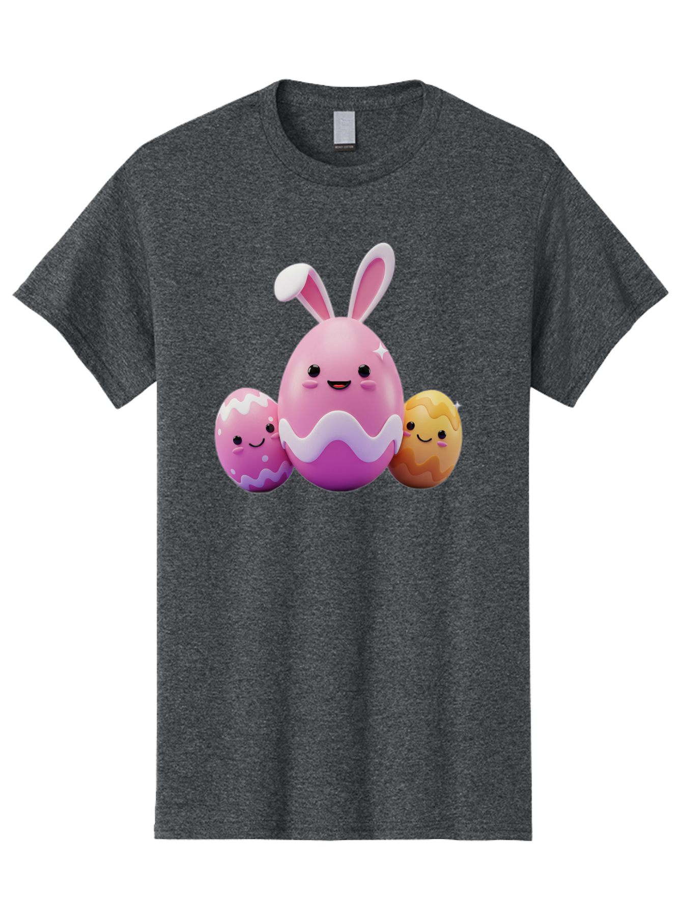 Easter-Eggs-6 Men'S Graphic Tee, 100% Cotton, Comfortable Casual Summer Wear, Machine Washable, Cartoon Easter Eggs, Easter Bunny Egg, Happy Easter, Easter Egg Hunt, Colorful Eggs, Decorated Eggs, Spring Season, Cute Characters, Smiling Faces Baa611