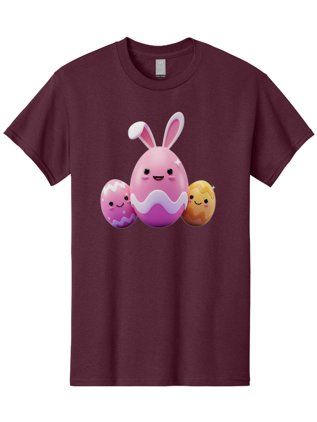 Easter-Eggs-6 Men'S Graphic Tee, 100% Cotton, Comfortable Casual Summer Wear, Machine Washable, Cartoon Easter Eggs, Easter Bunny Egg, Happy Easter, Easter Egg Hunt, Colorful Eggs, Decorated Eggs, Spring Season, Cute Characters, Smiling Faces Baa611