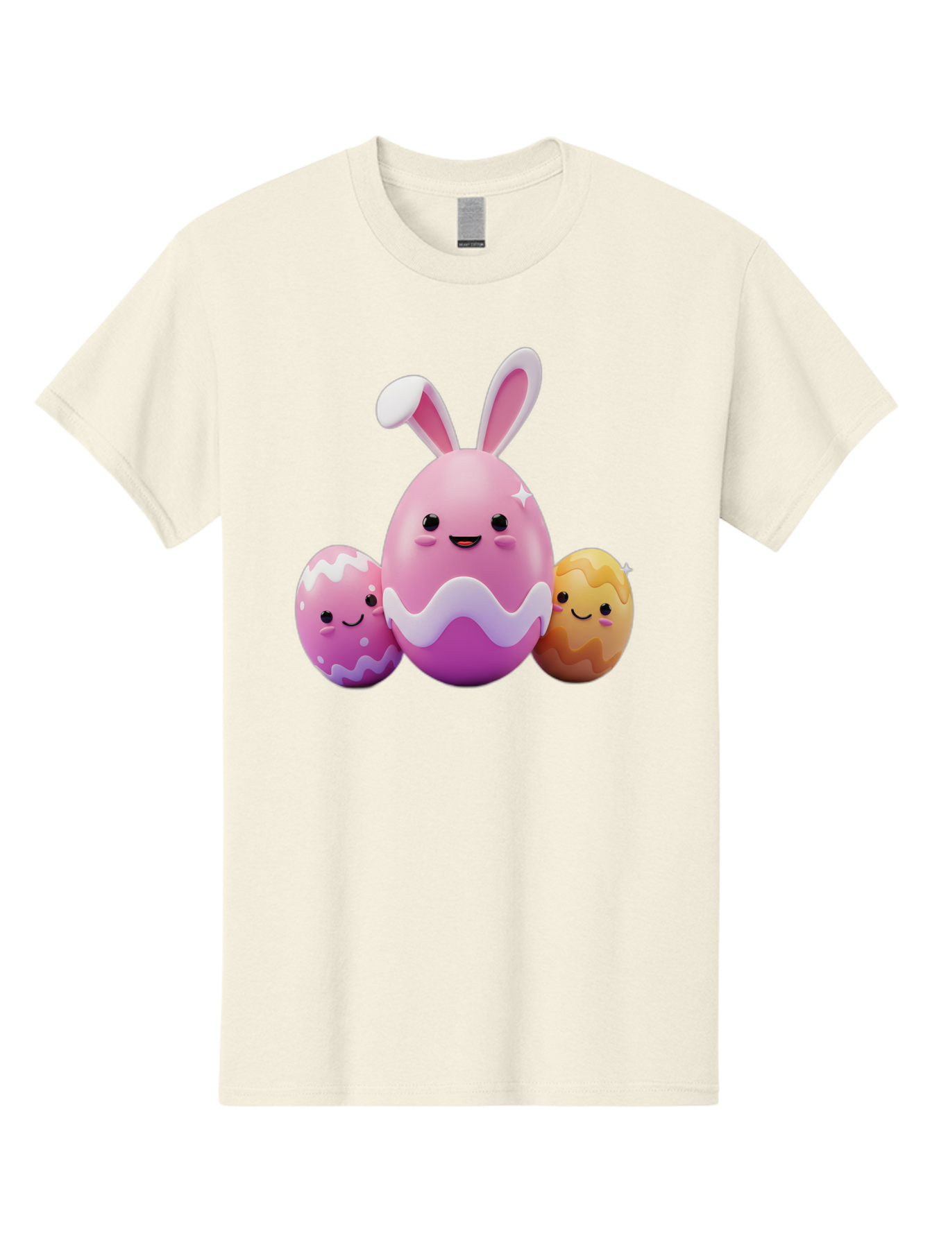 Easter-Eggs-6 Men'S Graphic Tee, 100% Cotton, Comfortable Casual Summer Wear, Machine Washable, Cartoon Easter Eggs, Easter Bunny Egg, Happy Easter, Easter Egg Hunt, Colorful Eggs, Decorated Eggs, Spring Season, Cute Characters, Smiling Faces Baa611