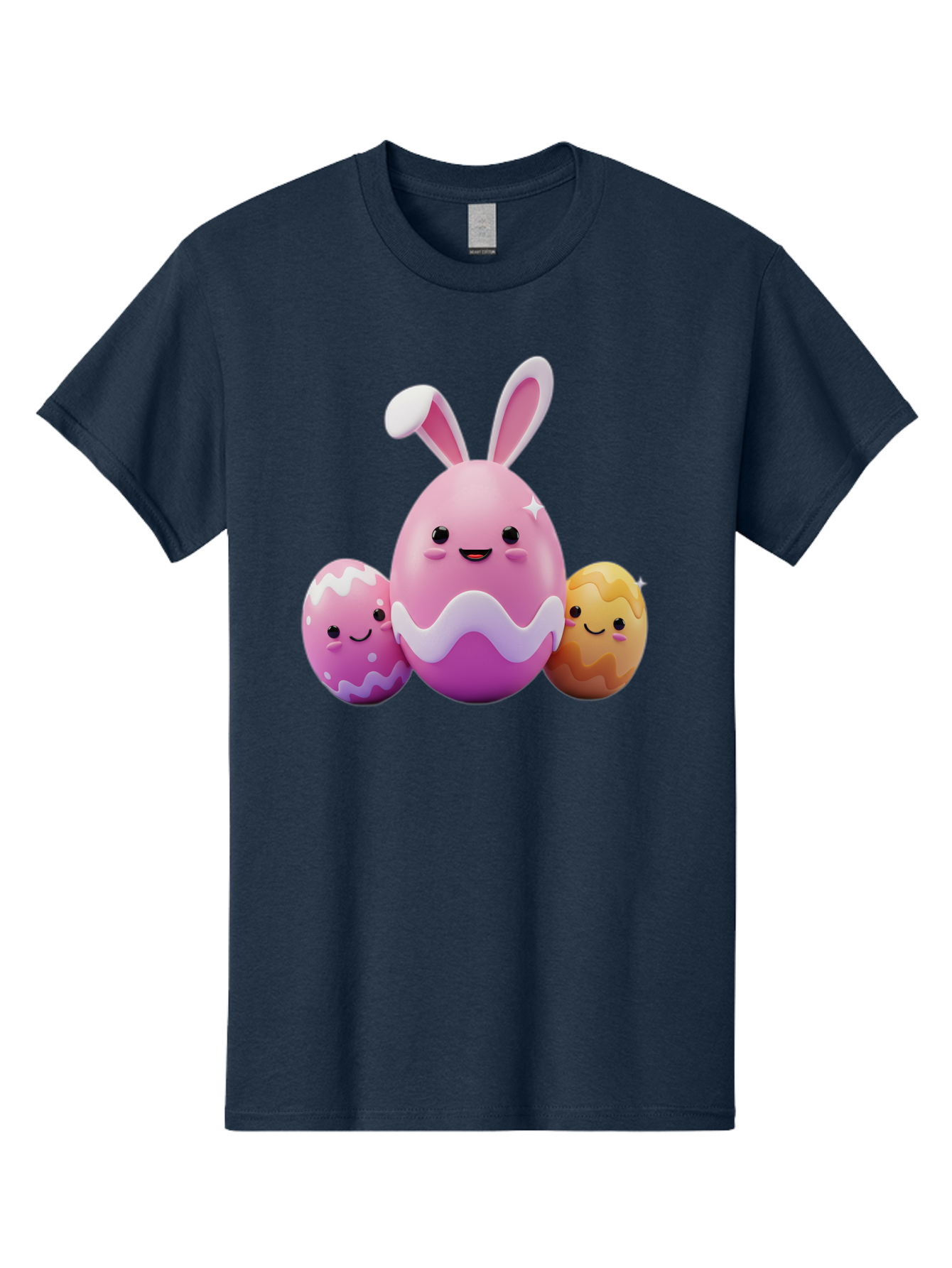 Easter-Eggs-6 Men'S Graphic Tee, 100% Cotton, Comfortable Casual Summer Wear, Machine Washable, Cartoon Easter Eggs, Easter Bunny Egg, Happy Easter, Easter Egg Hunt, Colorful Eggs, Decorated Eggs, Spring Season, Cute Characters, Smiling Faces Baa611