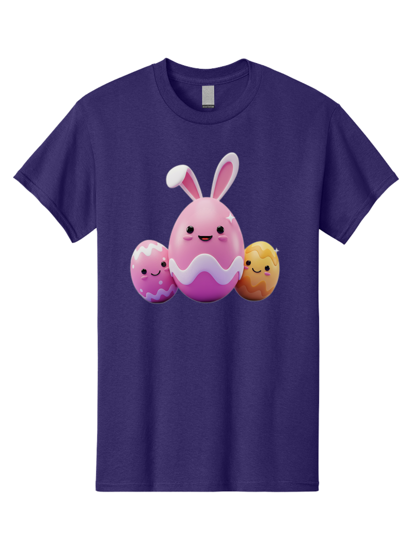 Easter-Eggs-6 Men'S Graphic Tee, 100% Cotton, Comfortable Casual Summer Wear, Machine Washable, Cartoon Easter Eggs, Easter Bunny Egg, Happy Easter, Easter Egg Hunt, Colorful Eggs, Decorated Eggs, Spring Season, Cute Characters, Smiling Faces Baa611
