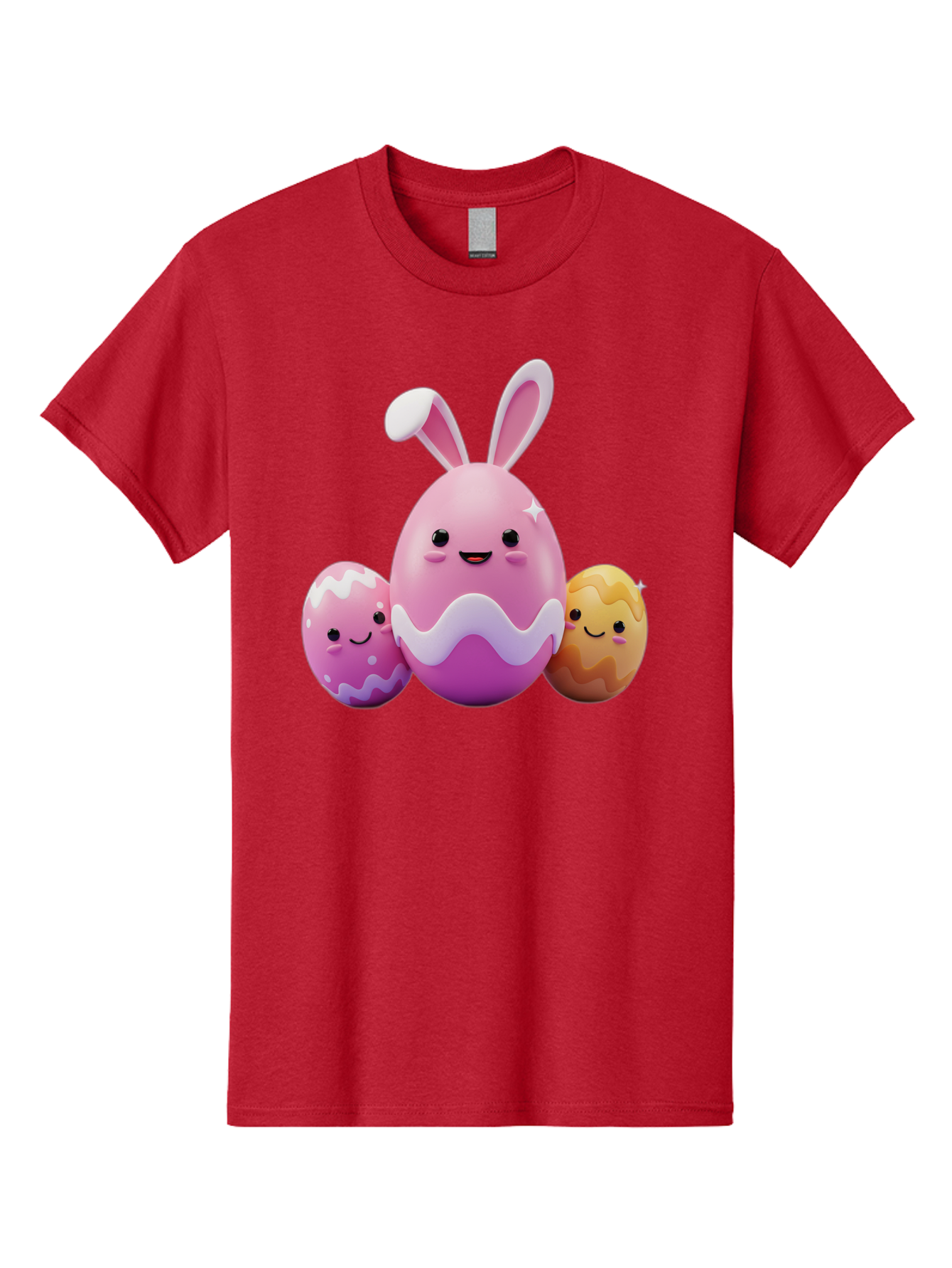 Easter-Eggs-6 Men'S Graphic Tee, 100% Cotton, Comfortable Casual Summer Wear, Machine Washable, Cartoon Easter Eggs, Easter Bunny Egg, Happy Easter, Easter Egg Hunt, Colorful Eggs, Decorated Eggs, Spring Season, Cute Characters, Smiling Faces Baa611