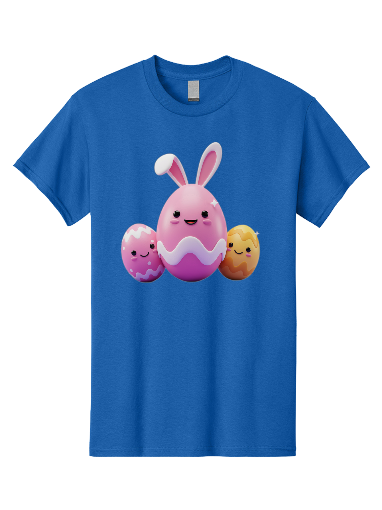 Easter-Eggs-6 Men'S Graphic Tee, 100% Cotton, Comfortable Casual Summer Wear, Machine Washable, Cartoon Easter Eggs, Easter Bunny Egg, Happy Easter, Easter Egg Hunt, Colorful Eggs, Decorated Eggs, Spring Season, Cute Characters, Smiling Faces Baa611