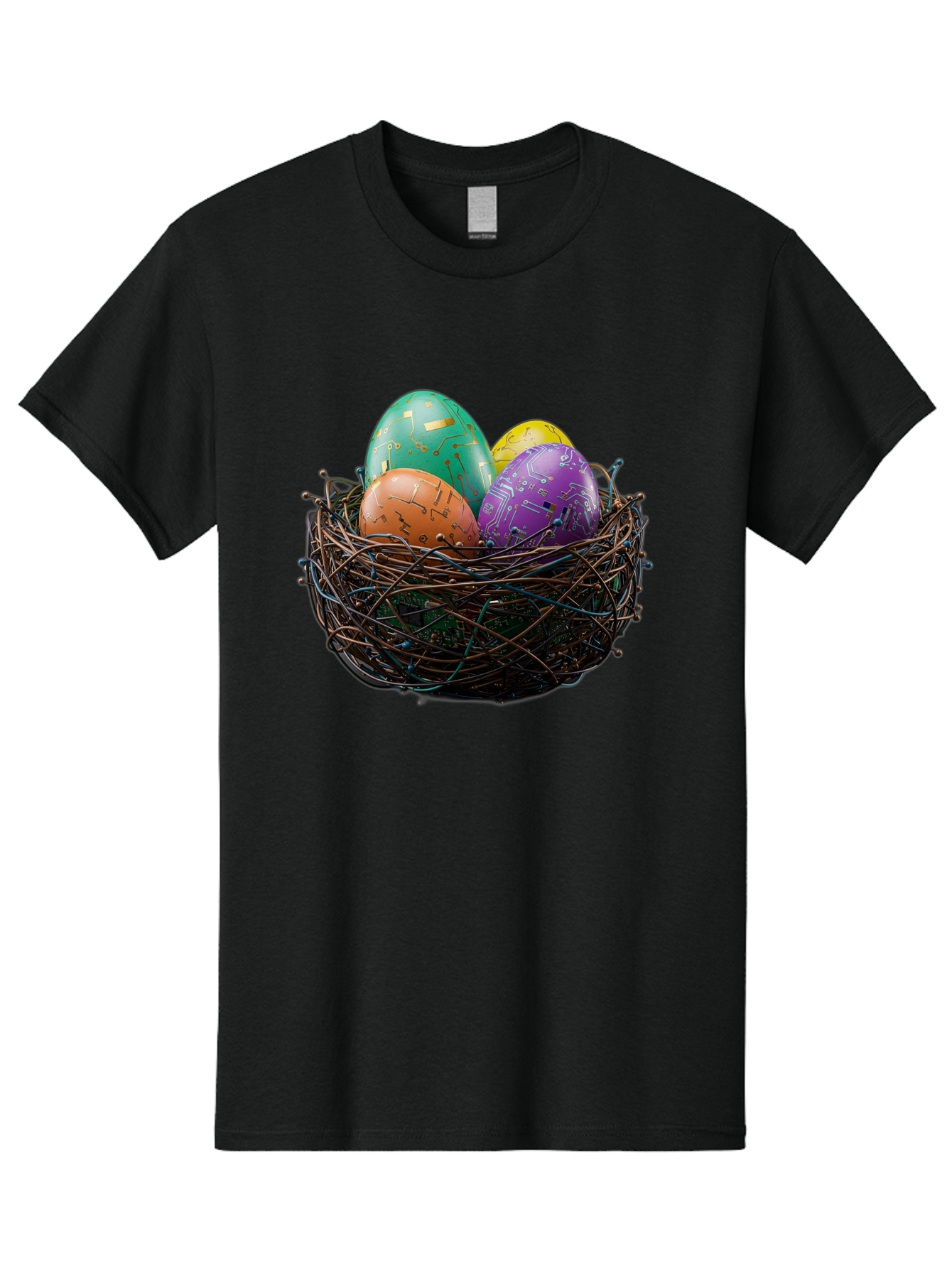 Easter-Eggs-In-Nest-1 Men'S Graphic Tee, 100% Cotton, Comfortable Casual Summer Wear, Machine Washable, Colorful Easter Eggs, Decorative Eggs, Easter Basket, Nest, Vibrant Colors, Festive Decorations, Spring Theme, Easter Celebration Baa617