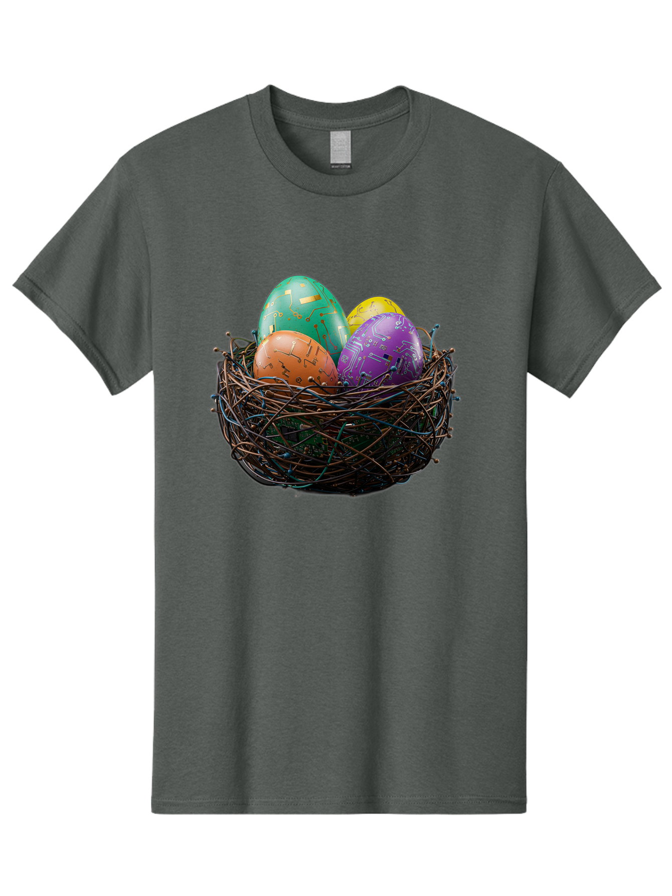 Easter-Eggs-In-Nest-1 Men'S Graphic Tee, 100% Cotton, Comfortable Casual Summer Wear, Machine Washable, Colorful Easter Eggs, Decorative Eggs, Easter Basket, Nest, Vibrant Colors, Festive Decorations, Spring Theme, Easter Celebration Baa617