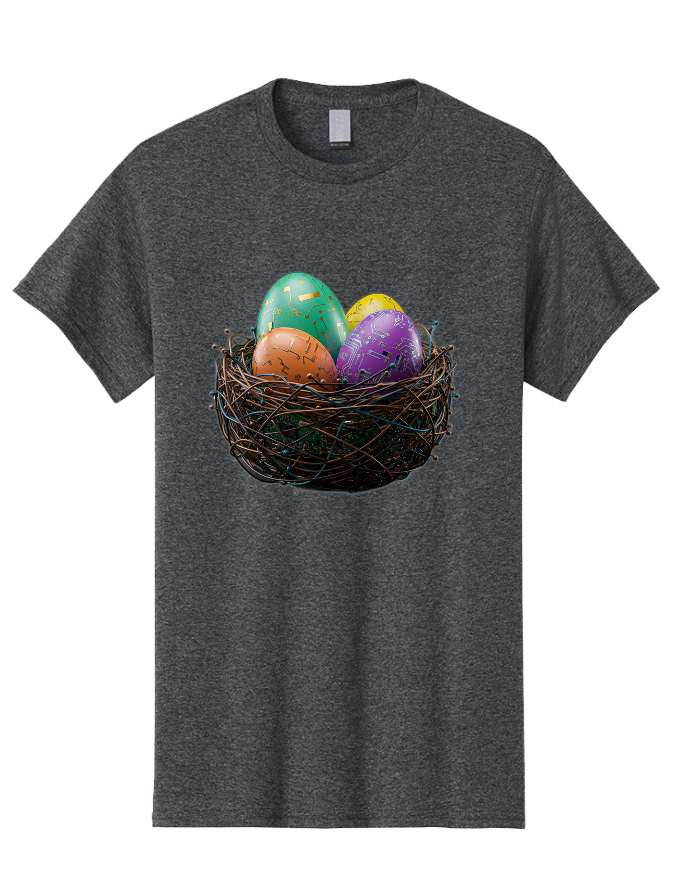 Easter-Eggs-In-Nest-1 Men'S Graphic Tee, 100% Cotton, Comfortable Casual Summer Wear, Machine Washable, Colorful Easter Eggs, Decorative Eggs, Easter Basket, Nest, Vibrant Colors, Festive Decorations, Spring Theme, Easter Celebration Baa617