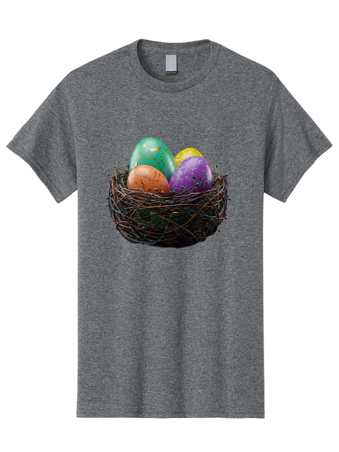 Easter-Eggs-In-Nest-1 Men'S Graphic Tee, 100% Cotton, Comfortable Casual Summer Wear, Machine Washable, Colorful Easter Eggs, Decorative Eggs, Easter Basket, Nest, Vibrant Colors, Festive Decorations, Spring Theme, Easter Celebration Baa617