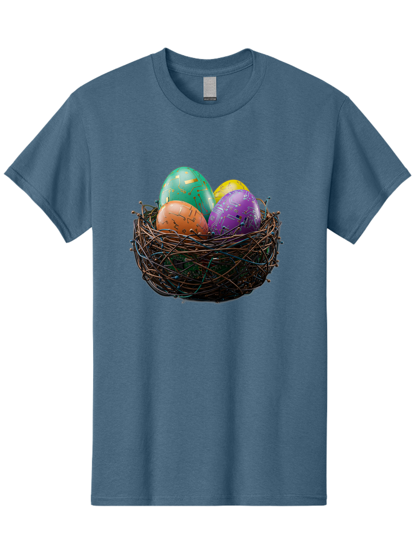 Easter-Eggs-In-Nest-1 Men'S Graphic Tee, 100% Cotton, Comfortable Casual Summer Wear, Machine Washable, Colorful Easter Eggs, Decorative Eggs, Easter Basket, Nest, Vibrant Colors, Festive Decorations, Spring Theme, Easter Celebration Baa617