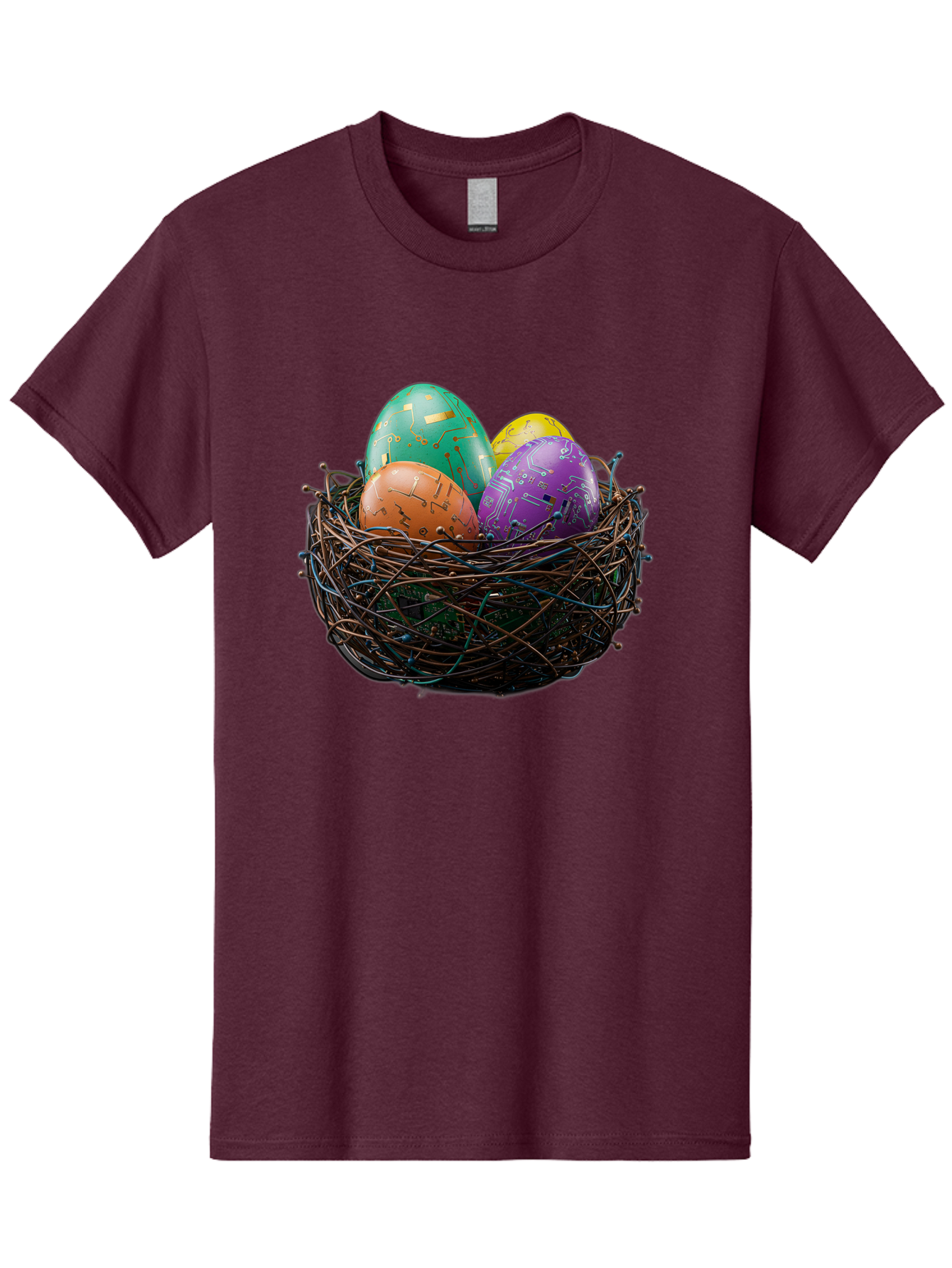 Easter-Eggs-In-Nest-1 Men'S Graphic Tee, 100% Cotton, Comfortable Casual Summer Wear, Machine Washable, Colorful Easter Eggs, Decorative Eggs, Easter Basket, Nest, Vibrant Colors, Festive Decorations, Spring Theme, Easter Celebration Baa617