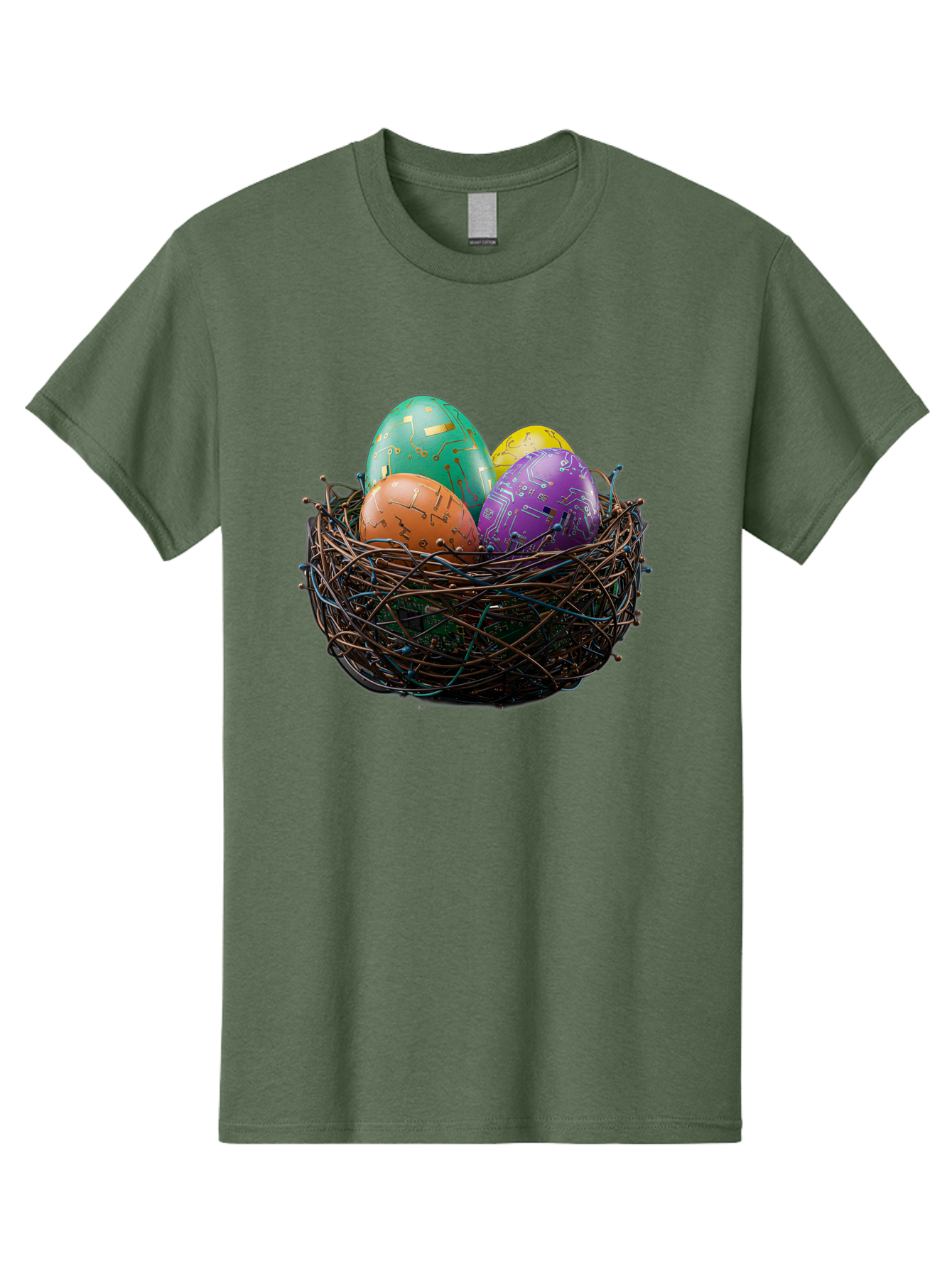 Easter-Eggs-In-Nest-1 Men'S Graphic Tee, 100% Cotton, Comfortable Casual Summer Wear, Machine Washable, Colorful Easter Eggs, Decorative Eggs, Easter Basket, Nest, Vibrant Colors, Festive Decorations, Spring Theme, Easter Celebration Baa617