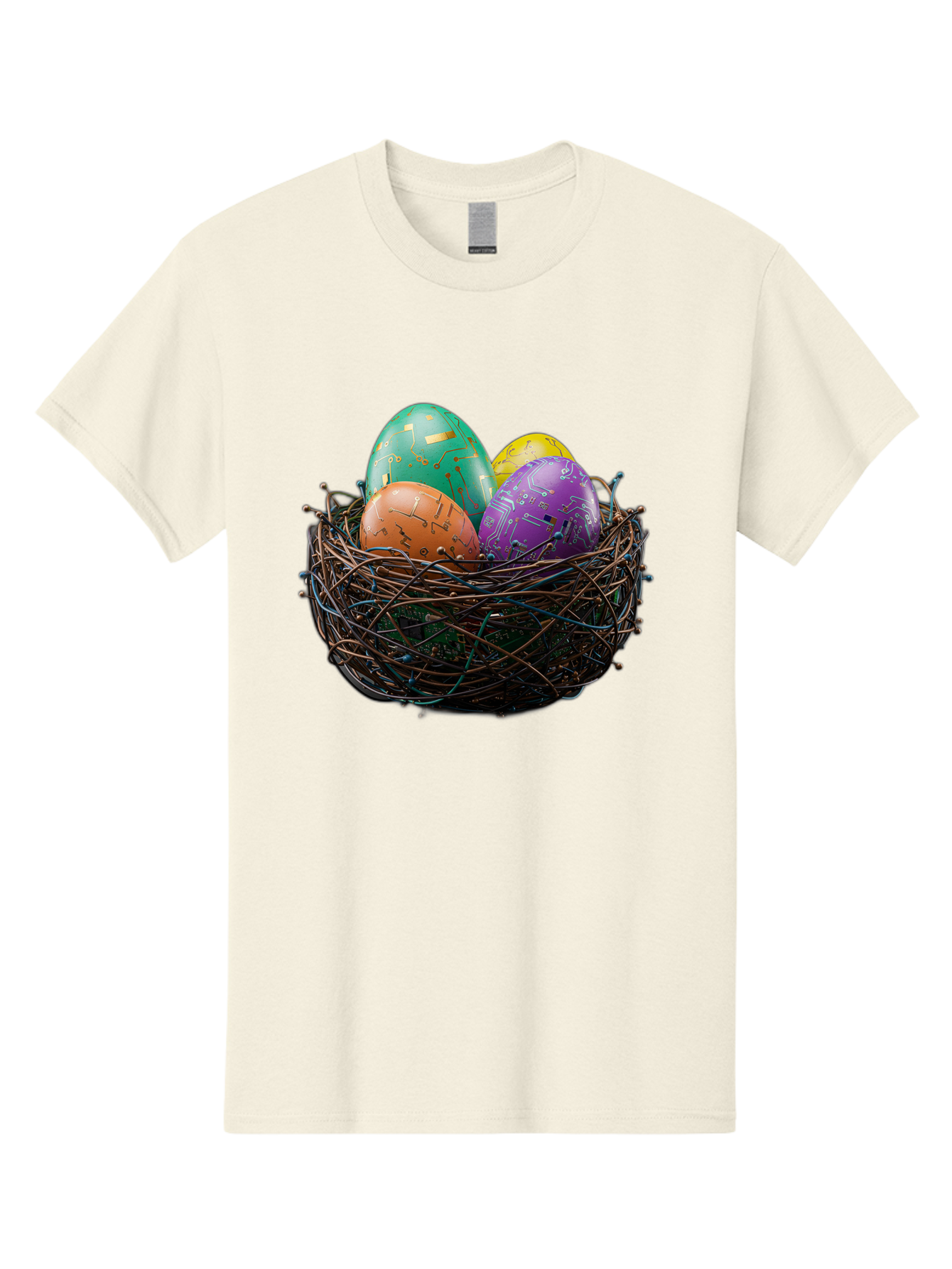 Easter-Eggs-In-Nest-1 Men'S Graphic Tee, 100% Cotton, Comfortable Casual Summer Wear, Machine Washable, Colorful Easter Eggs, Decorative Eggs, Easter Basket, Nest, Vibrant Colors, Festive Decorations, Spring Theme, Easter Celebration Baa617