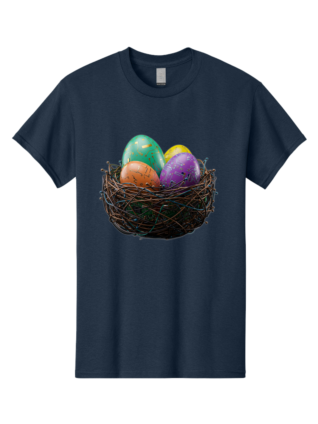 Easter-Eggs-In-Nest-1 Men'S Graphic Tee, 100% Cotton, Comfortable Casual Summer Wear, Machine Washable, Colorful Easter Eggs, Decorative Eggs, Easter Basket, Nest, Vibrant Colors, Festive Decorations, Spring Theme, Easter Celebration Baa617