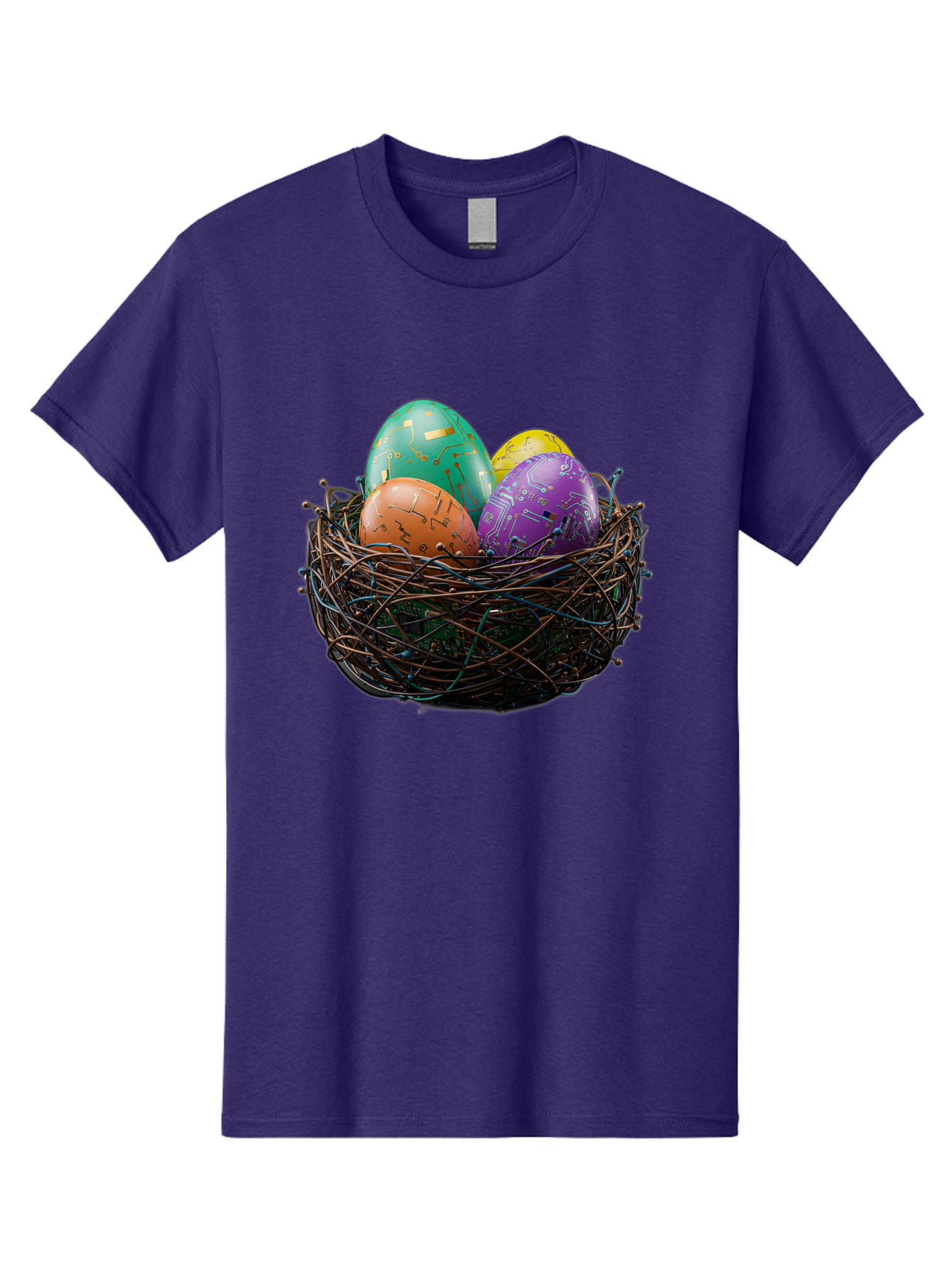 Easter-Eggs-In-Nest-1 Men'S Graphic Tee, 100% Cotton, Comfortable Casual Summer Wear, Machine Washable, Colorful Easter Eggs, Decorative Eggs, Easter Basket, Nest, Vibrant Colors, Festive Decorations, Spring Theme, Easter Celebration Baa617