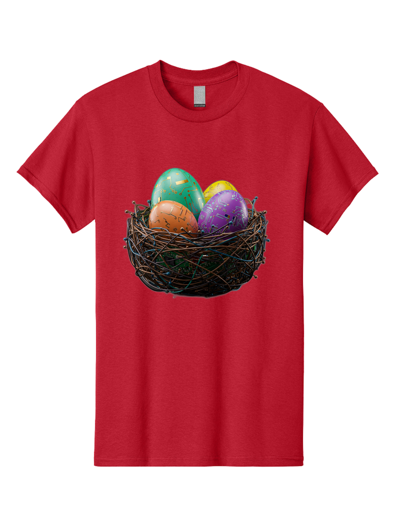 Easter-Eggs-In-Nest-1 Men'S Graphic Tee, 100% Cotton, Comfortable Casual Summer Wear, Machine Washable, Colorful Easter Eggs, Decorative Eggs, Easter Basket, Nest, Vibrant Colors, Festive Decorations, Spring Theme, Easter Celebration Baa617