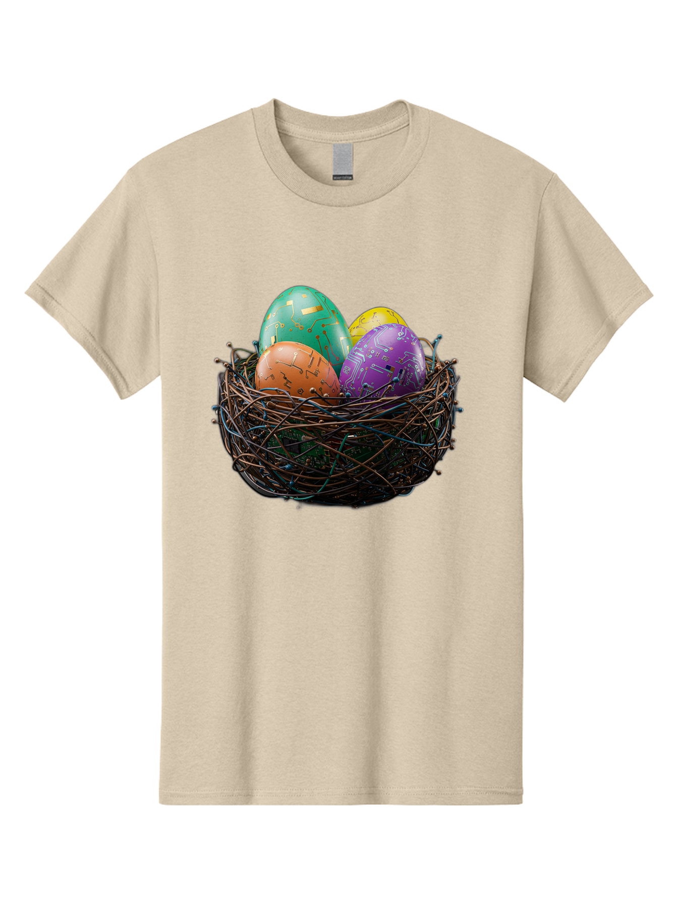 Easter-Eggs-In-Nest-1 Men'S Graphic Tee, 100% Cotton, Comfortable Casual Summer Wear, Machine Washable, Colorful Easter Eggs, Decorative Eggs, Easter Basket, Nest, Vibrant Colors, Festive Decorations, Spring Theme, Easter Celebration Baa617