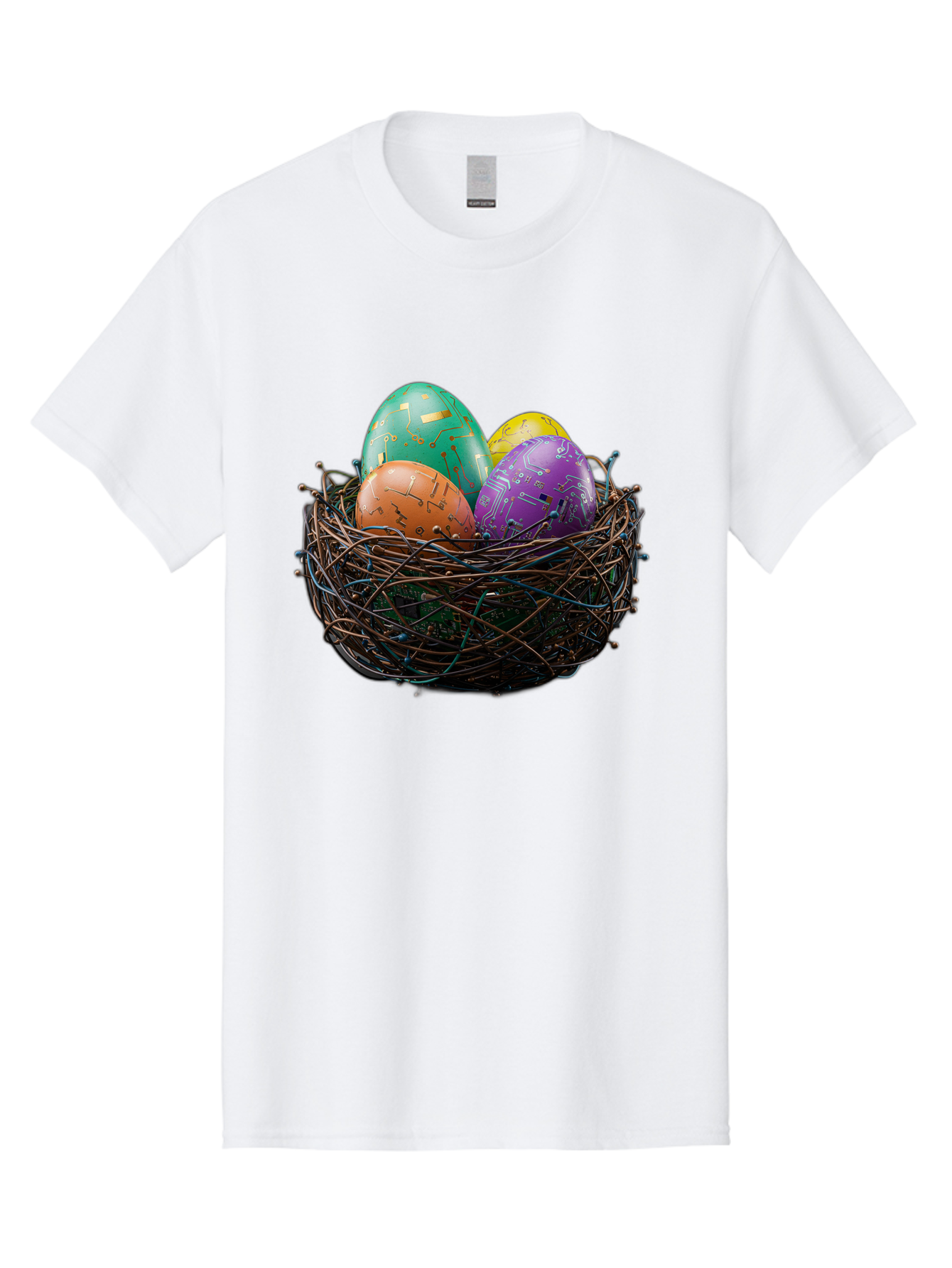 Easter-Eggs-In-Nest-1 Men'S Graphic Tee, 100% Cotton, Comfortable Casual Summer Wear, Machine Washable, Colorful Easter Eggs, Decorative Eggs, Easter Basket, Nest, Vibrant Colors, Festive Decorations, Spring Theme, Easter Celebration Baa617