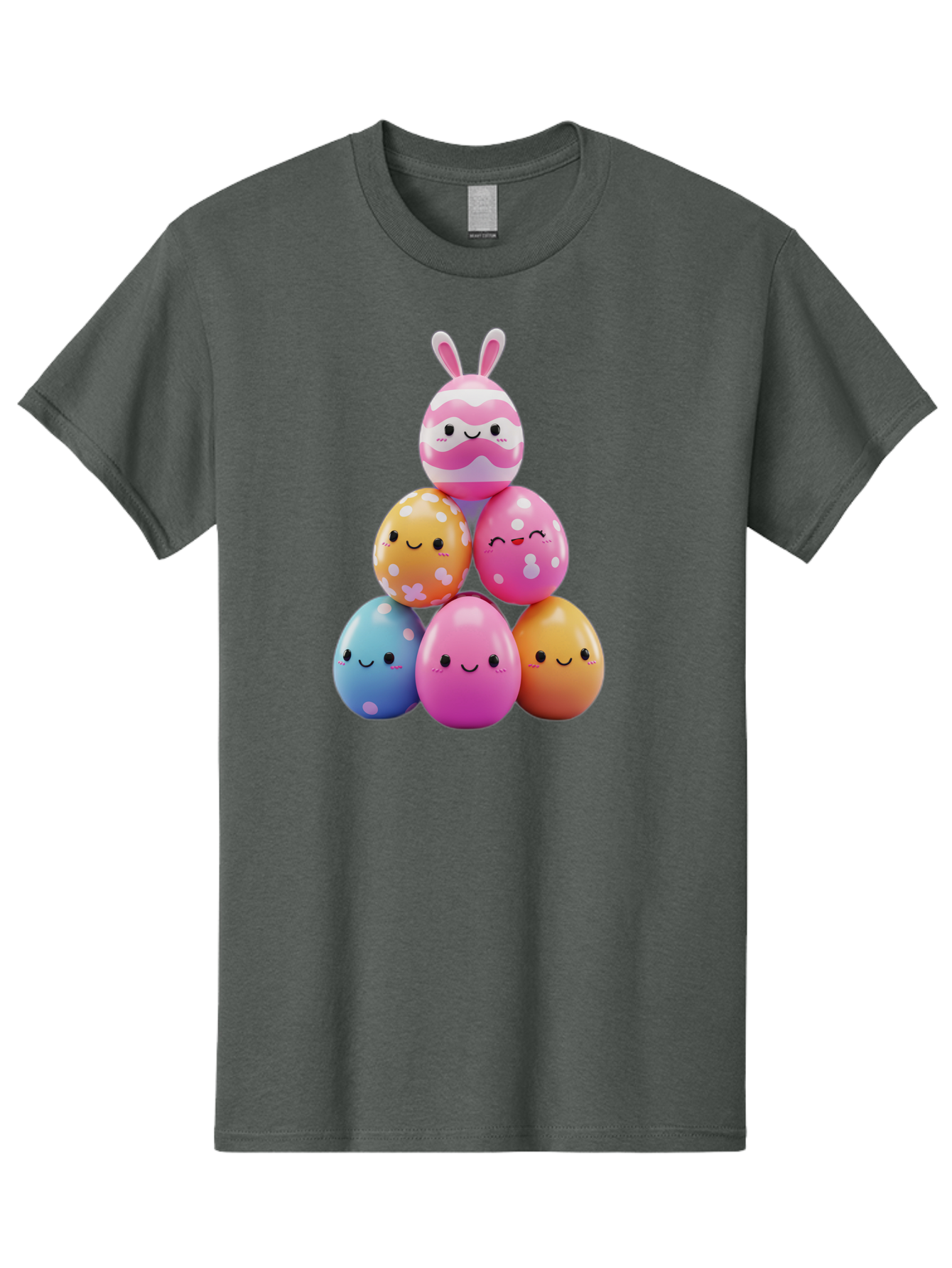 Easter-Eggs-Pyramid Men'S Graphic Tee, 100% Cotton, Comfortable Casual Summer Wear, Machine Washable, Easter Eggs, Colorful Eggs, Cute Eggs, Easter Bunny, Happy Face, Pastel Colors, Polka Dot Eggs, Easter Decoration, Spring Theme, Festive Eggs Baa622