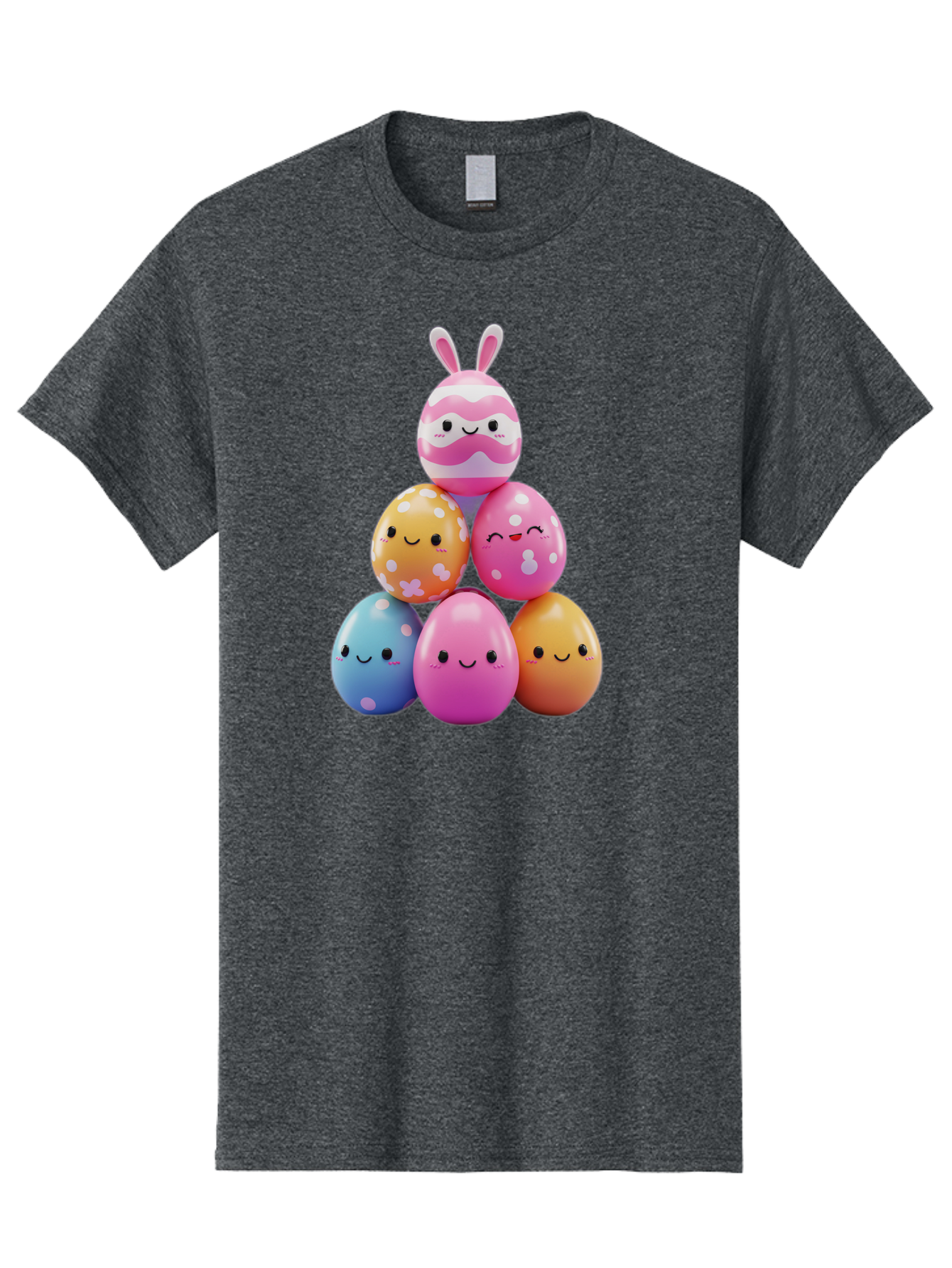 Easter-Eggs-Pyramid Men'S Graphic Tee, 100% Cotton, Comfortable Casual Summer Wear, Machine Washable, Easter Eggs, Colorful Eggs, Cute Eggs, Easter Bunny, Happy Face, Pastel Colors, Polka Dot Eggs, Easter Decoration, Spring Theme, Festive Eggs Baa622