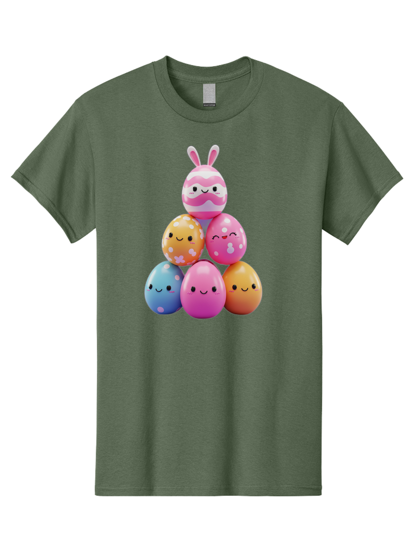 Easter-Eggs-Pyramid Men'S Graphic Tee, 100% Cotton, Comfortable Casual Summer Wear, Machine Washable, Easter Eggs, Colorful Eggs, Cute Eggs, Easter Bunny, Happy Face, Pastel Colors, Polka Dot Eggs, Easter Decoration, Spring Theme, Festive Eggs Baa622