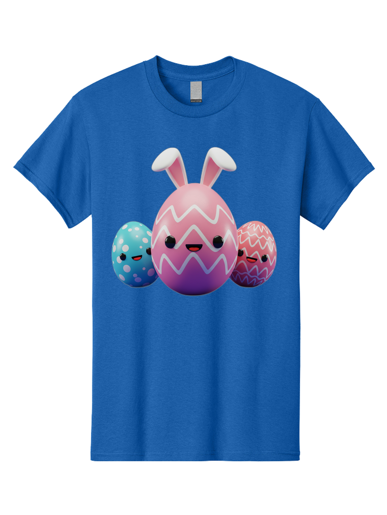 Easter-Eggs-With-Bunny-Ears Men'S Graphic Tee, 100% Cotton, Comfortable Casual Summer Wear, Machine Washable, Easter Eggs, Colorful Eggs, Decorated Eggs, Festive Eggs, Egg Hunt, Spring Season, Pastel Colors, Cute Eggs, Easter Celebration, Baa624