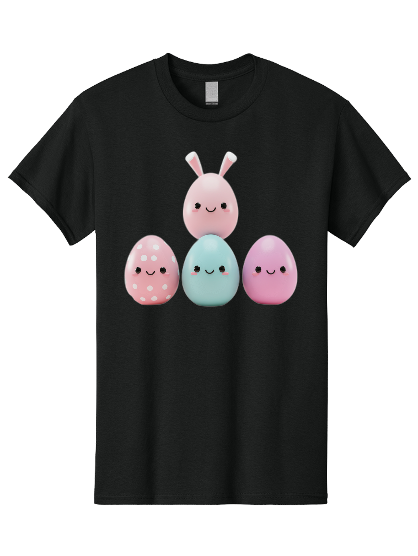 Easter-Eggs Men'S Graphic Tee, 100% Cotton, Comfortable Casual Summer Wear, Machine Washable, Easter Eggs, Cartoon Eggs, Smiling Eggs, Pastel Colors, Decorative Eggs, Easter Theme, Cute Eggs, Egg Characters, Digital Illustration, Baa626