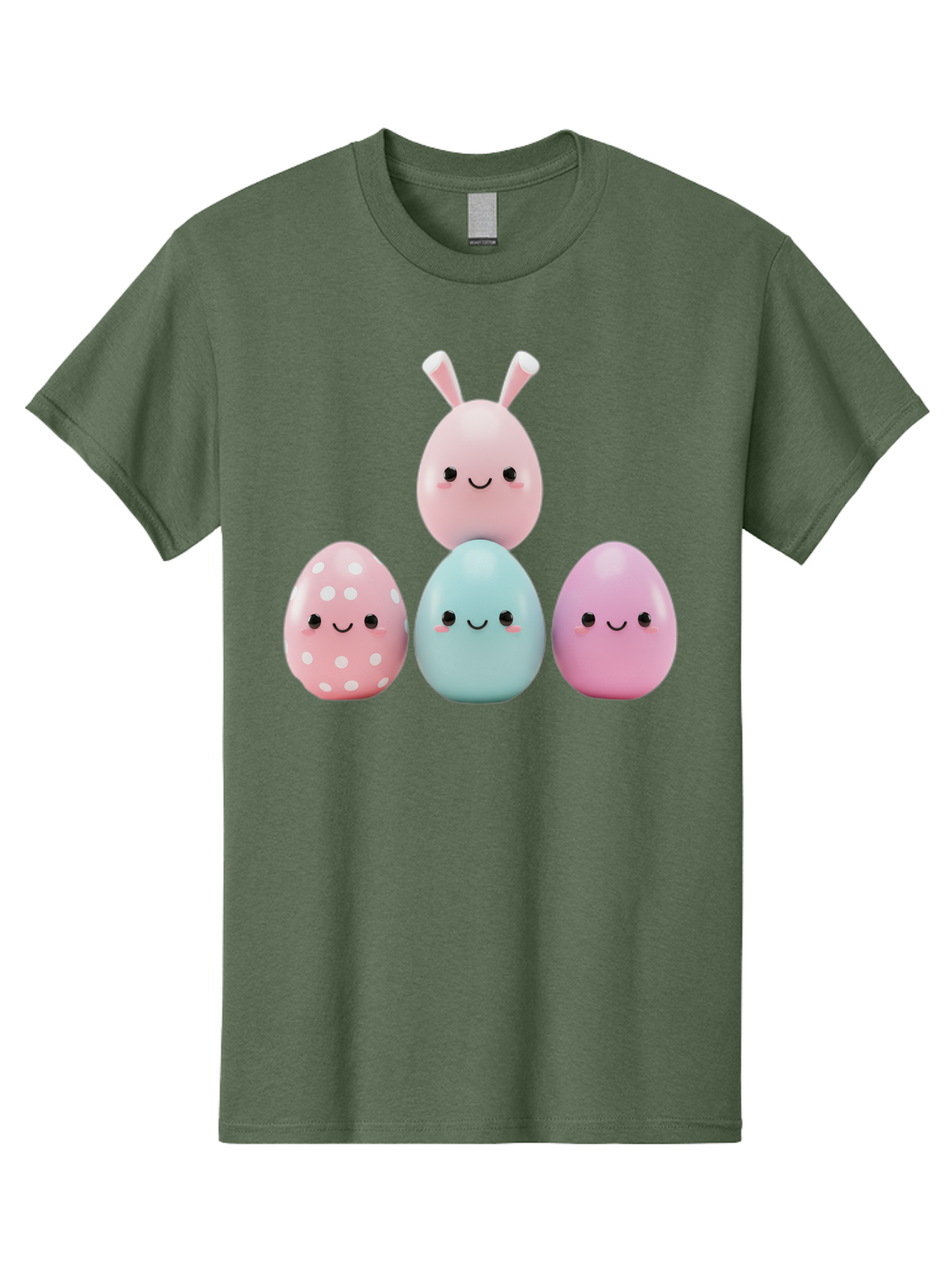 Easter-Eggs Men'S Graphic Tee, 100% Cotton, Comfortable Casual Summer Wear, Machine Washable, Easter Eggs, Cartoon Eggs, Smiling Eggs, Pastel Colors, Decorative Eggs, Easter Theme, Cute Eggs, Egg Characters, Digital Illustration, Baa626