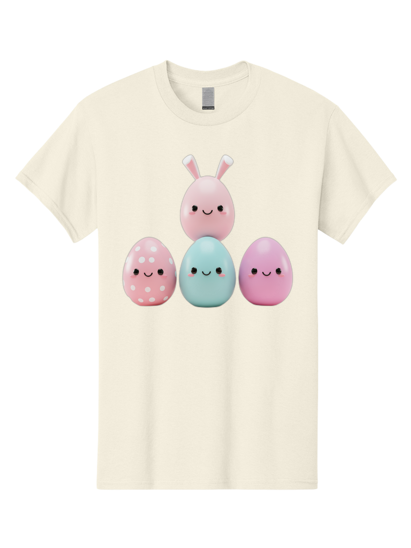 Easter-Eggs Men'S Graphic Tee, 100% Cotton, Comfortable Casual Summer Wear, Machine Washable, Easter Eggs, Cartoon Eggs, Smiling Eggs, Pastel Colors, Decorative Eggs, Easter Theme, Cute Eggs, Egg Characters, Digital Illustration, Baa626
