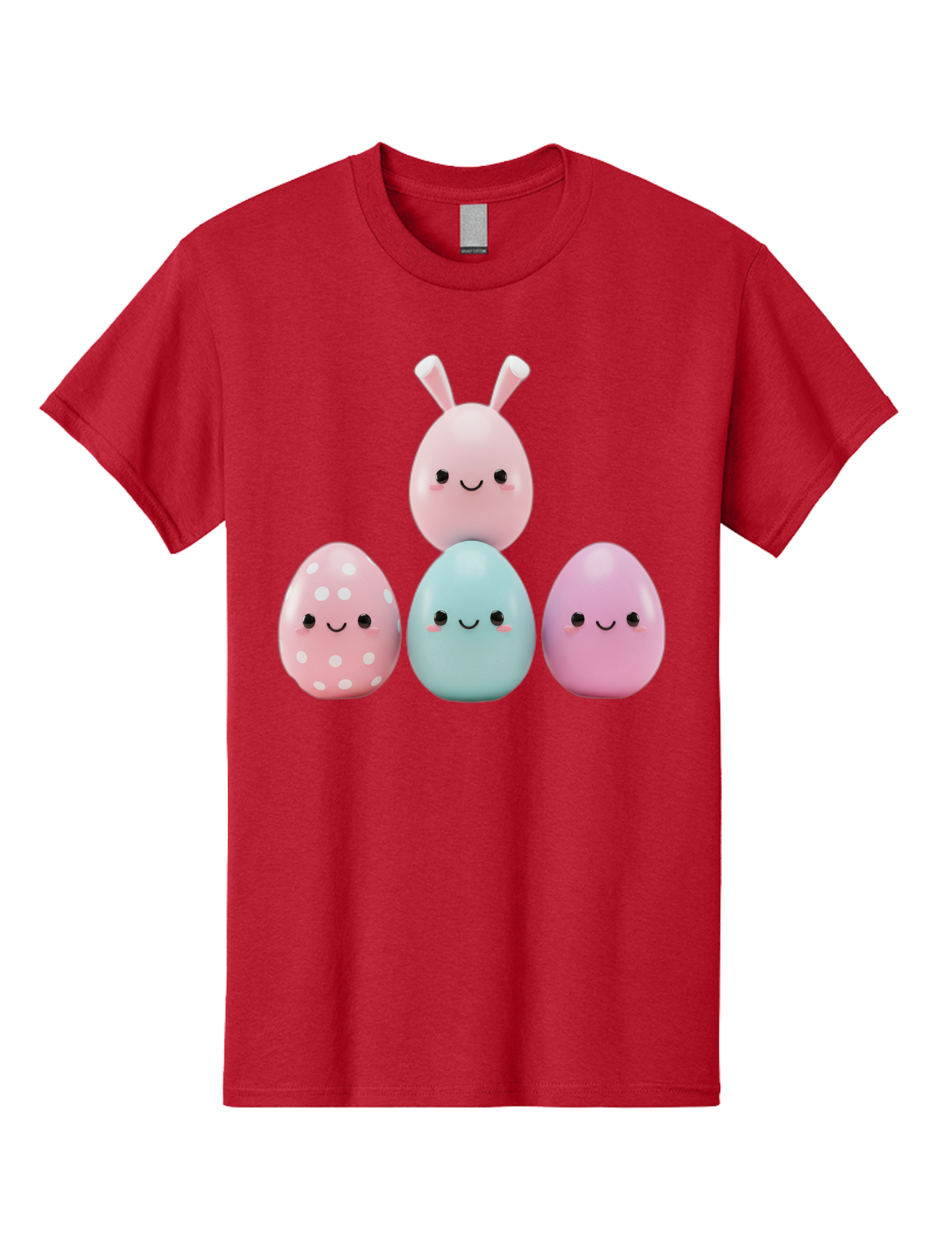 Easter-Eggs Men'S Graphic Tee, 100% Cotton, Comfortable Casual Summer Wear, Machine Washable, Easter Eggs, Cartoon Eggs, Smiling Eggs, Pastel Colors, Decorative Eggs, Easter Theme, Cute Eggs, Egg Characters, Digital Illustration, Baa626