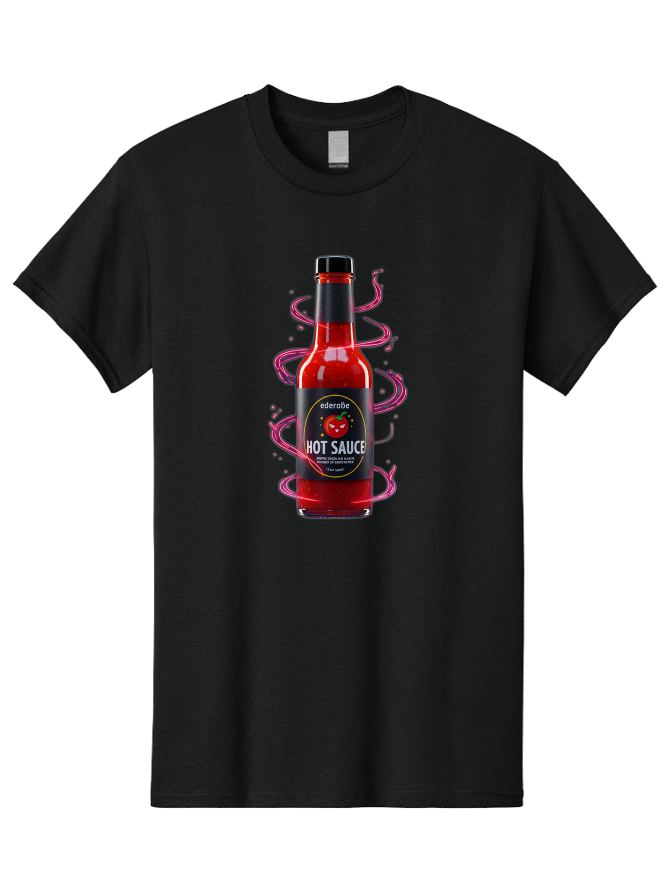 Ederatie-Hot-Sauce Men'S Graphic Tee, 100% Cotton, Comfortable Casual Summer Wear, Machine Washable, Hot Sauce Bottle, Spicy Condiment, Ederie Hot Sauce, Chili Pepper Sauce, Red Sauce, Fiery Flavor, Gourmet Hot Sauce, Sauce Packaging Baa637