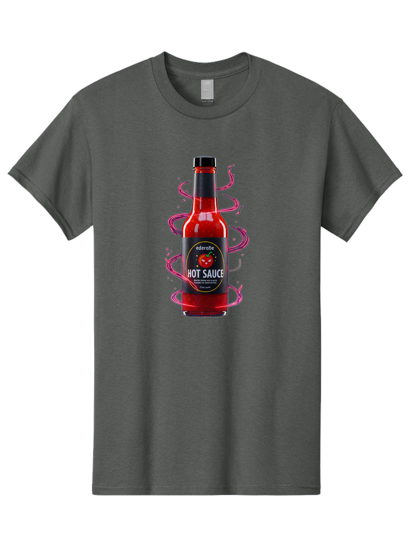 Ederatie-Hot-Sauce Men'S Graphic Tee, 100% Cotton, Comfortable Casual Summer Wear, Machine Washable, Hot Sauce Bottle, Spicy Condiment, Ederie Hot Sauce, Chili Pepper Sauce, Red Sauce, Fiery Flavor, Gourmet Hot Sauce, Sauce Packaging Baa637