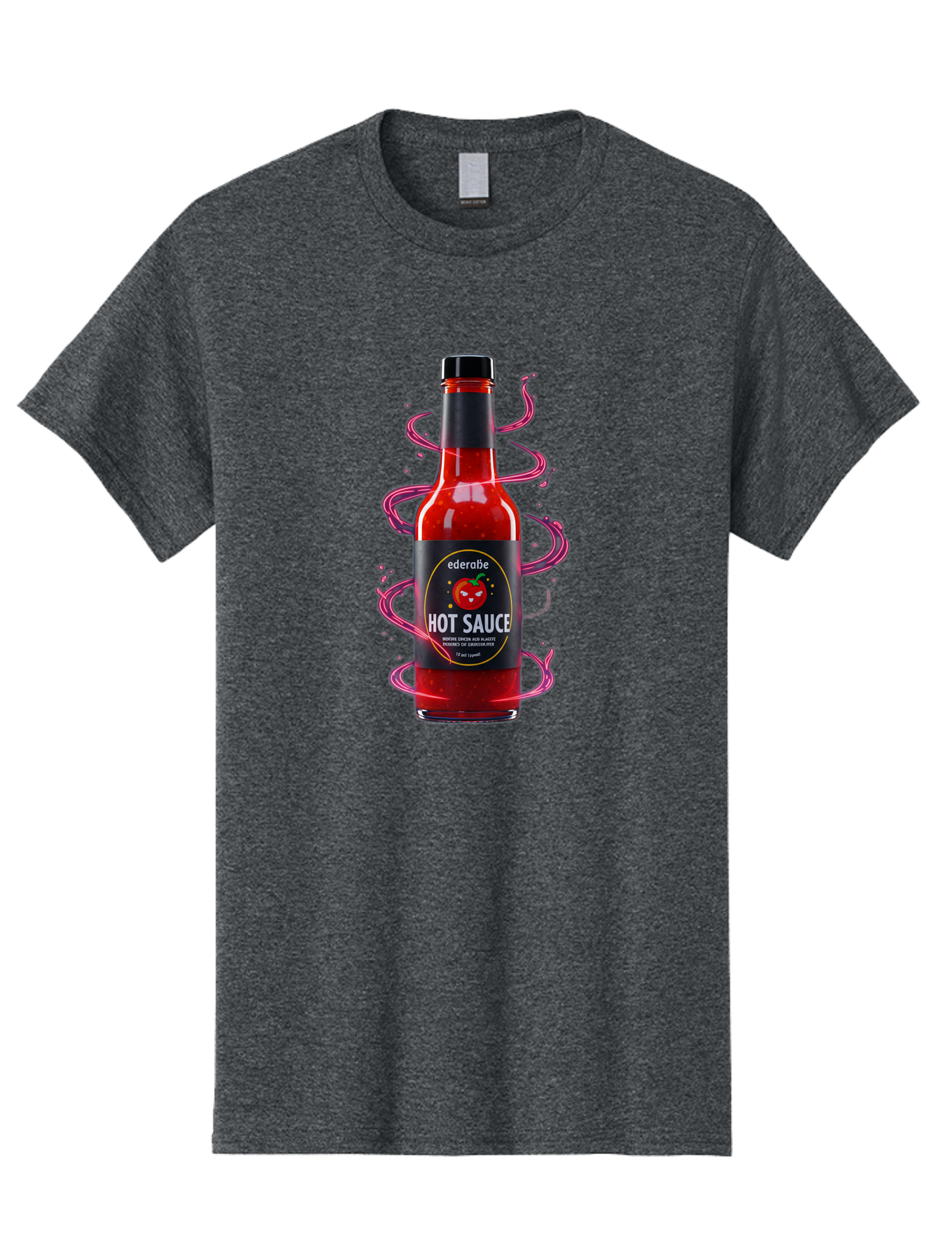 Ederatie-Hot-Sauce Men'S Graphic Tee, 100% Cotton, Comfortable Casual Summer Wear, Machine Washable, Hot Sauce Bottle, Spicy Condiment, Ederie Hot Sauce, Chili Pepper Sauce, Red Sauce, Fiery Flavor, Gourmet Hot Sauce, Sauce Packaging Baa637