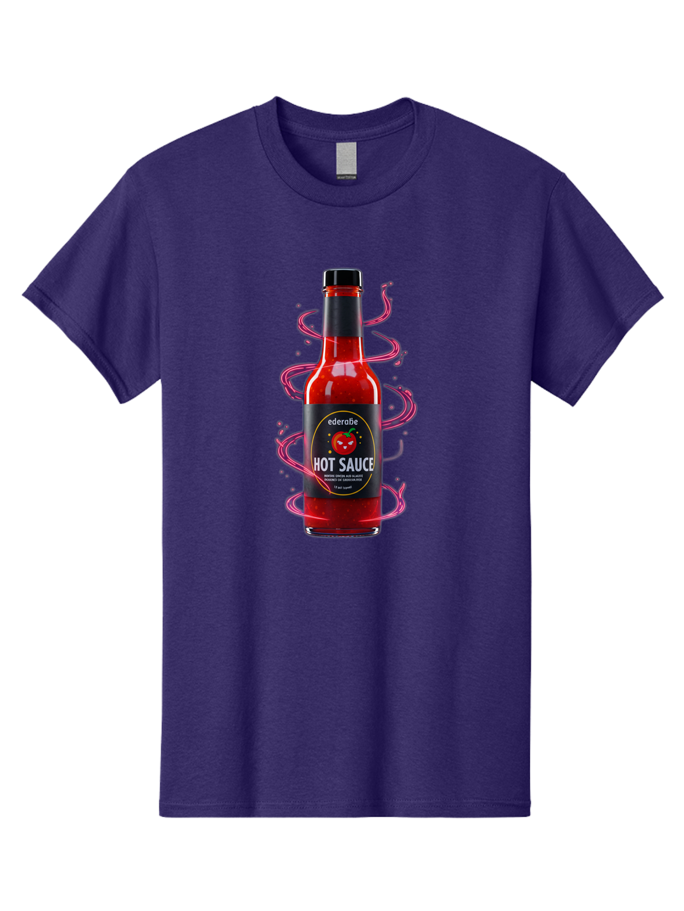 Ederatie-Hot-Sauce Men'S Graphic Tee, 100% Cotton, Comfortable Casual Summer Wear, Machine Washable, Hot Sauce Bottle, Spicy Condiment, Ederie Hot Sauce, Chili Pepper Sauce, Red Sauce, Fiery Flavor, Gourmet Hot Sauce, Sauce Packaging Baa637
