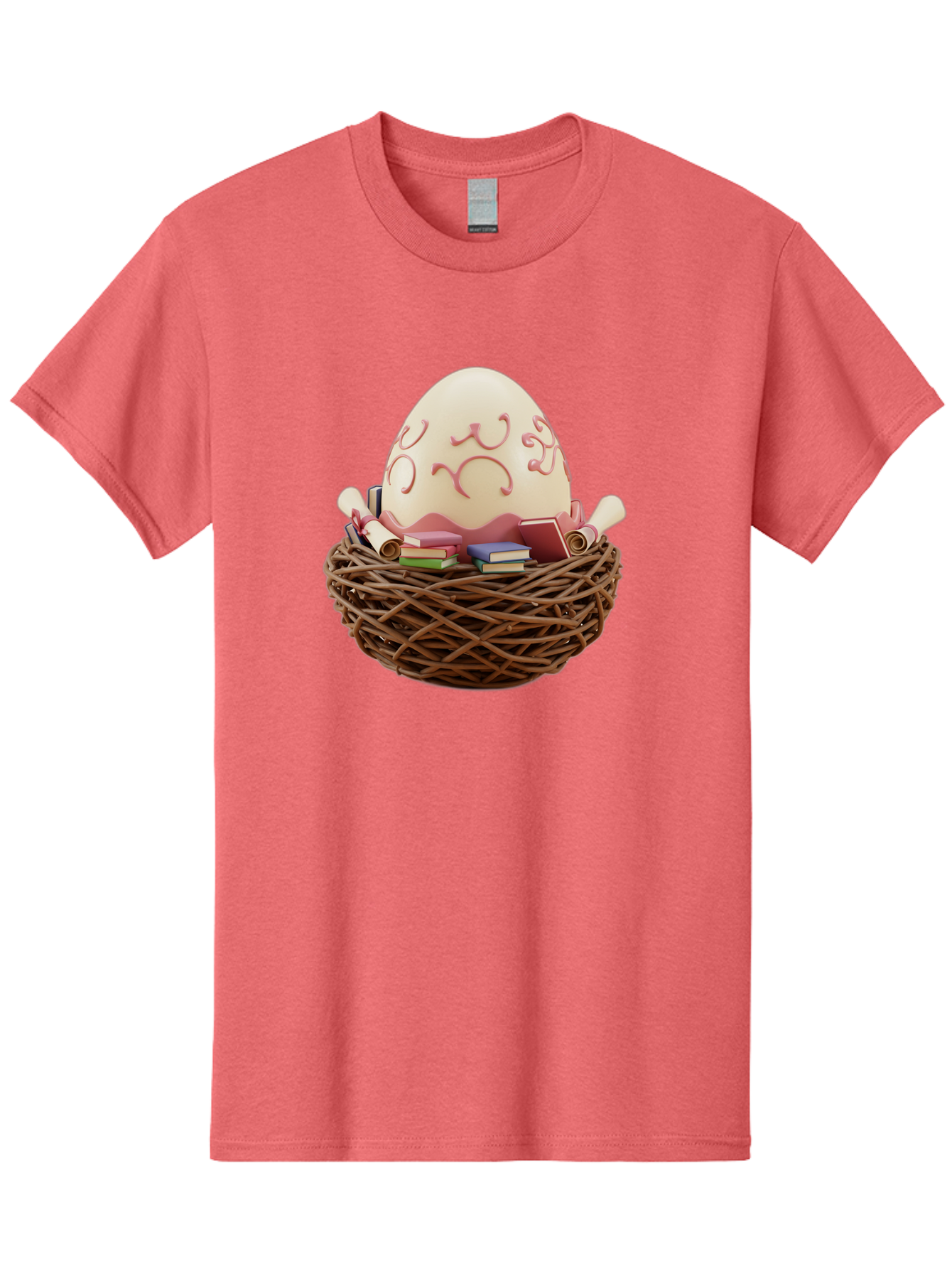 Education-Egg Men'S Graphic Tee, 100% Cotton, Comfortable Casual Summer Wear, Machine Washable, Egg With School Supplies, School Books, Pencils, Education Concept, Learning Materials, Creative Idea, Studying, Academic Resources, Baa638