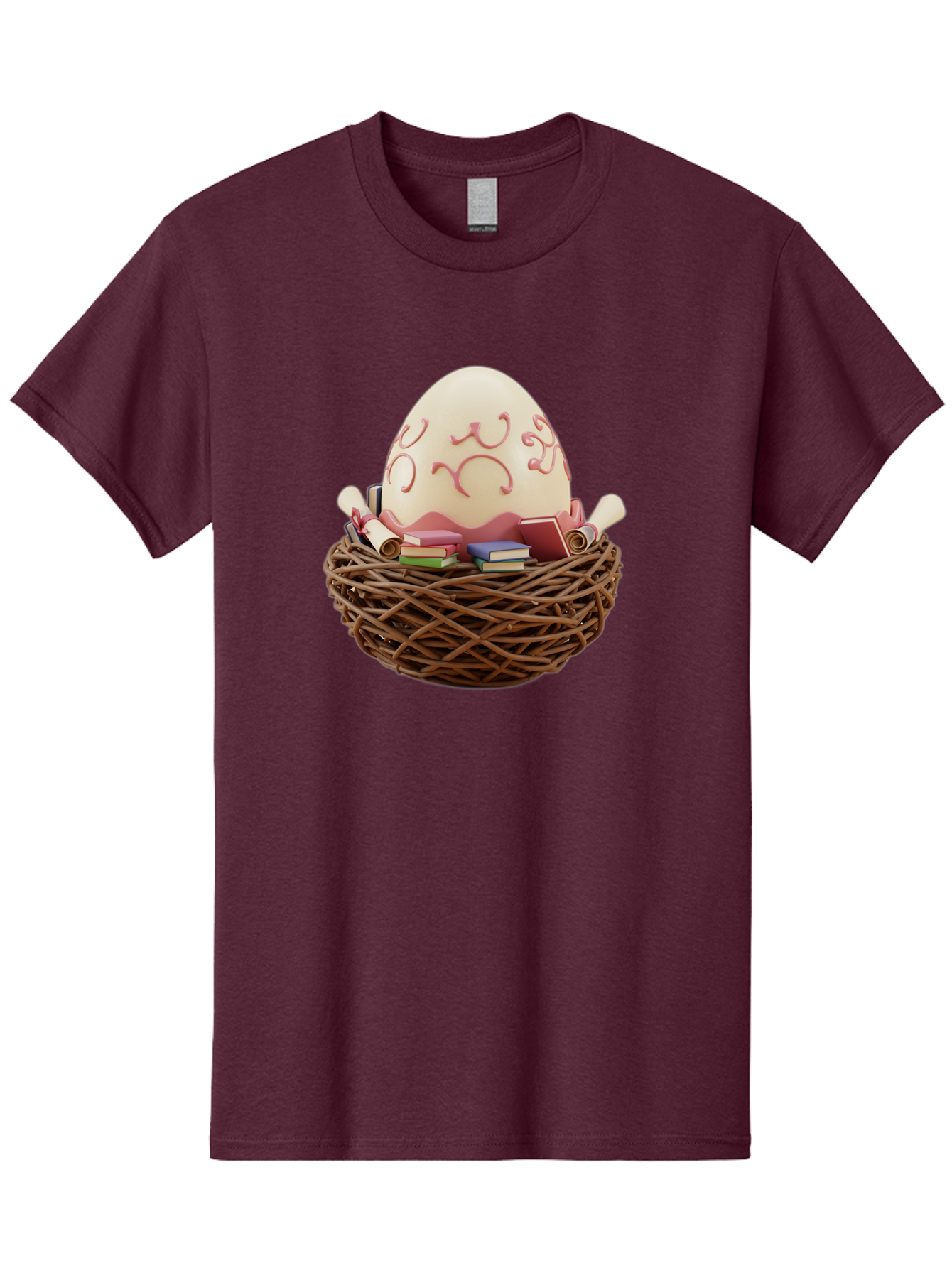 Education-Egg Men'S Graphic Tee, 100% Cotton, Comfortable Casual Summer Wear, Machine Washable, Egg With School Supplies, School Books, Pencils, Education Concept, Learning Materials, Creative Idea, Studying, Academic Resources, Baa638