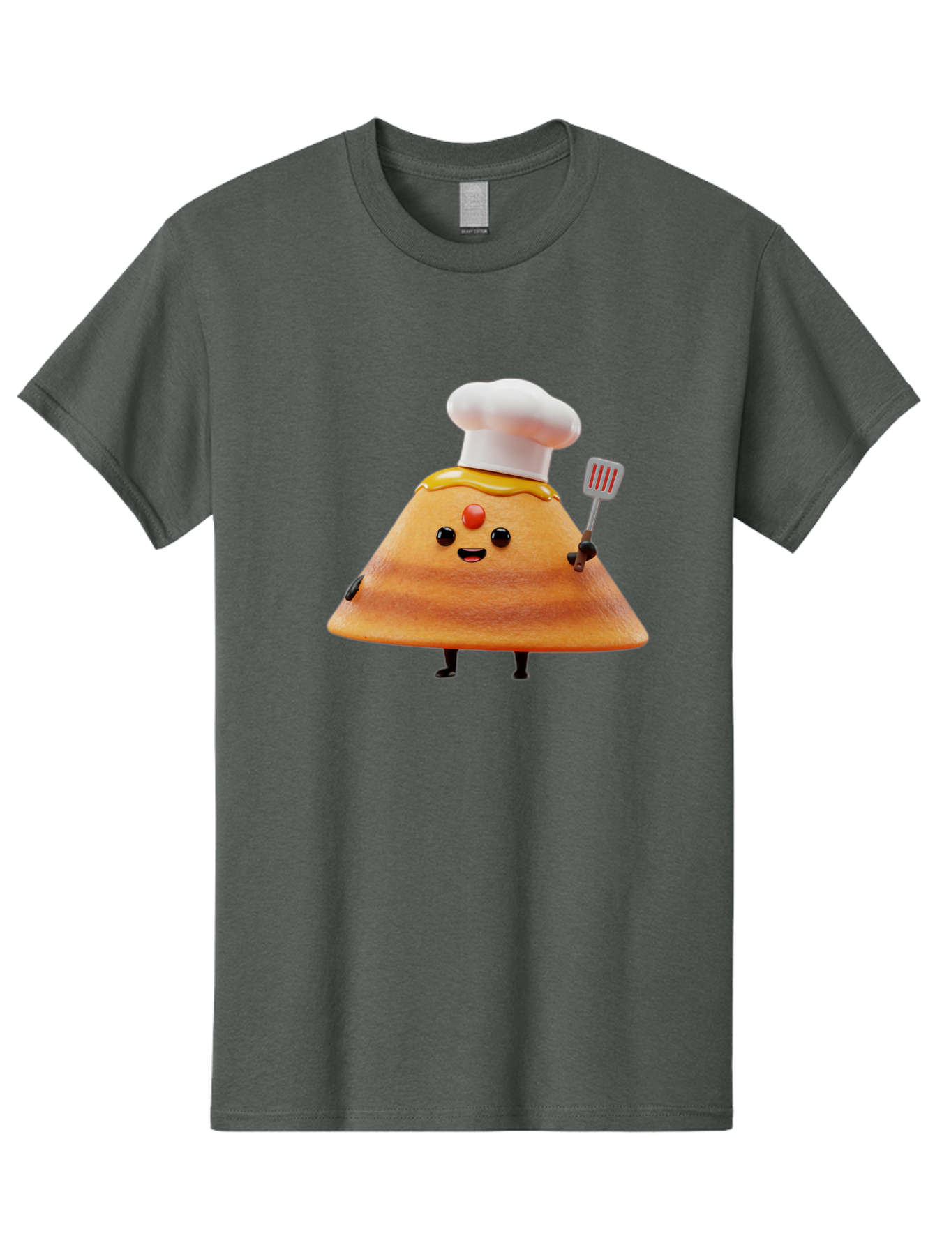 Egg-Character Men'S Graphic Tee, 100% Cotton, Comfortable Casual Summer Wear, Machine Washable, Fried Egg Cartoon Character, Chef Hat, Spatula, Cooking Utensils, Cute Face, Smiling Egg, Black Legs, Kitchen Illustration, Foodie Graphics, Baa640