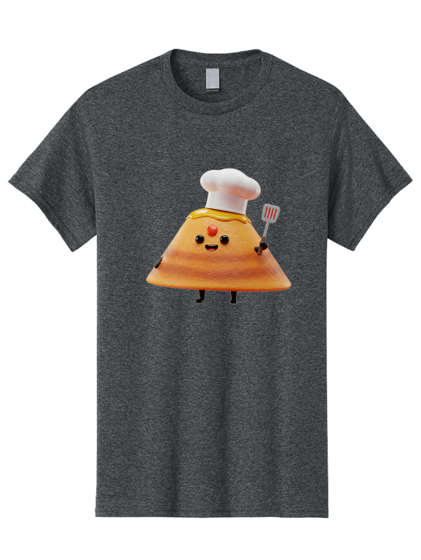 Egg-Character Men'S Graphic Tee, 100% Cotton, Comfortable Casual Summer Wear, Machine Washable, Fried Egg Cartoon Character, Chef Hat, Spatula, Cooking Utensils, Cute Face, Smiling Egg, Black Legs, Kitchen Illustration, Foodie Graphics, Baa640