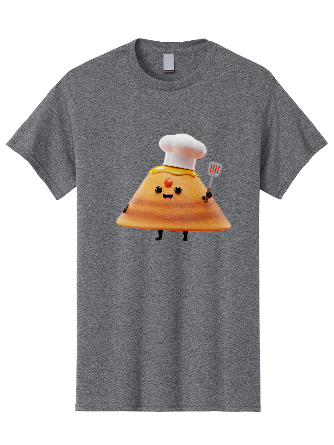 Egg-Character Men'S Graphic Tee, 100% Cotton, Comfortable Casual Summer Wear, Machine Washable, Fried Egg Cartoon Character, Chef Hat, Spatula, Cooking Utensils, Cute Face, Smiling Egg, Black Legs, Kitchen Illustration, Foodie Graphics, Baa640