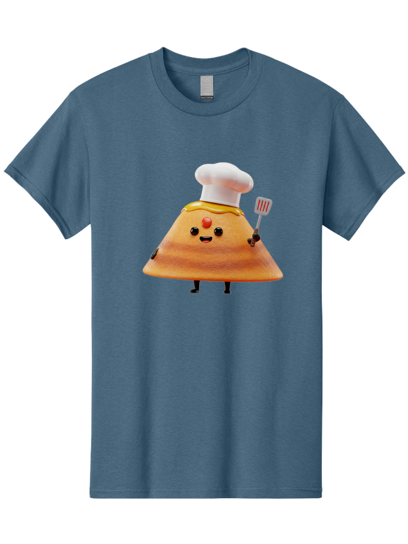 Egg-Character Men'S Graphic Tee, 100% Cotton, Comfortable Casual Summer Wear, Machine Washable, Fried Egg Cartoon Character, Chef Hat, Spatula, Cooking Utensils, Cute Face, Smiling Egg, Black Legs, Kitchen Illustration, Foodie Graphics, Baa640