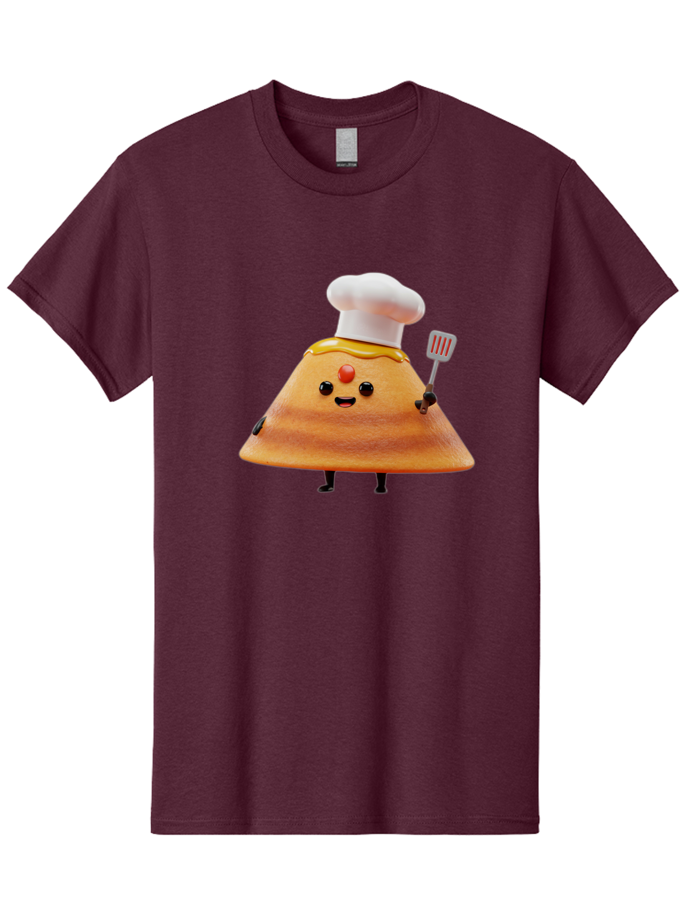 Egg-Character Men'S Graphic Tee, 100% Cotton, Comfortable Casual Summer Wear, Machine Washable, Fried Egg Cartoon Character, Chef Hat, Spatula, Cooking Utensils, Cute Face, Smiling Egg, Black Legs, Kitchen Illustration, Foodie Graphics, Baa640