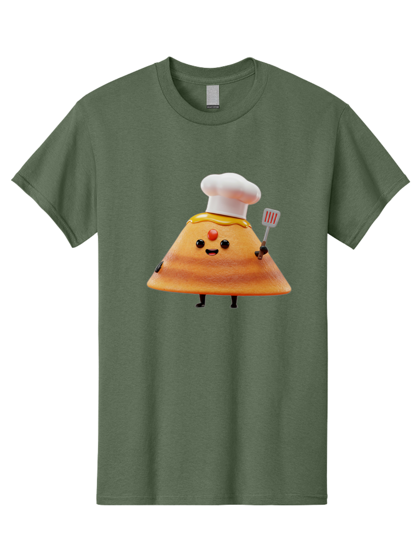 Egg-Character Men'S Graphic Tee, 100% Cotton, Comfortable Casual Summer Wear, Machine Washable, Fried Egg Cartoon Character, Chef Hat, Spatula, Cooking Utensils, Cute Face, Smiling Egg, Black Legs, Kitchen Illustration, Foodie Graphics, Baa640