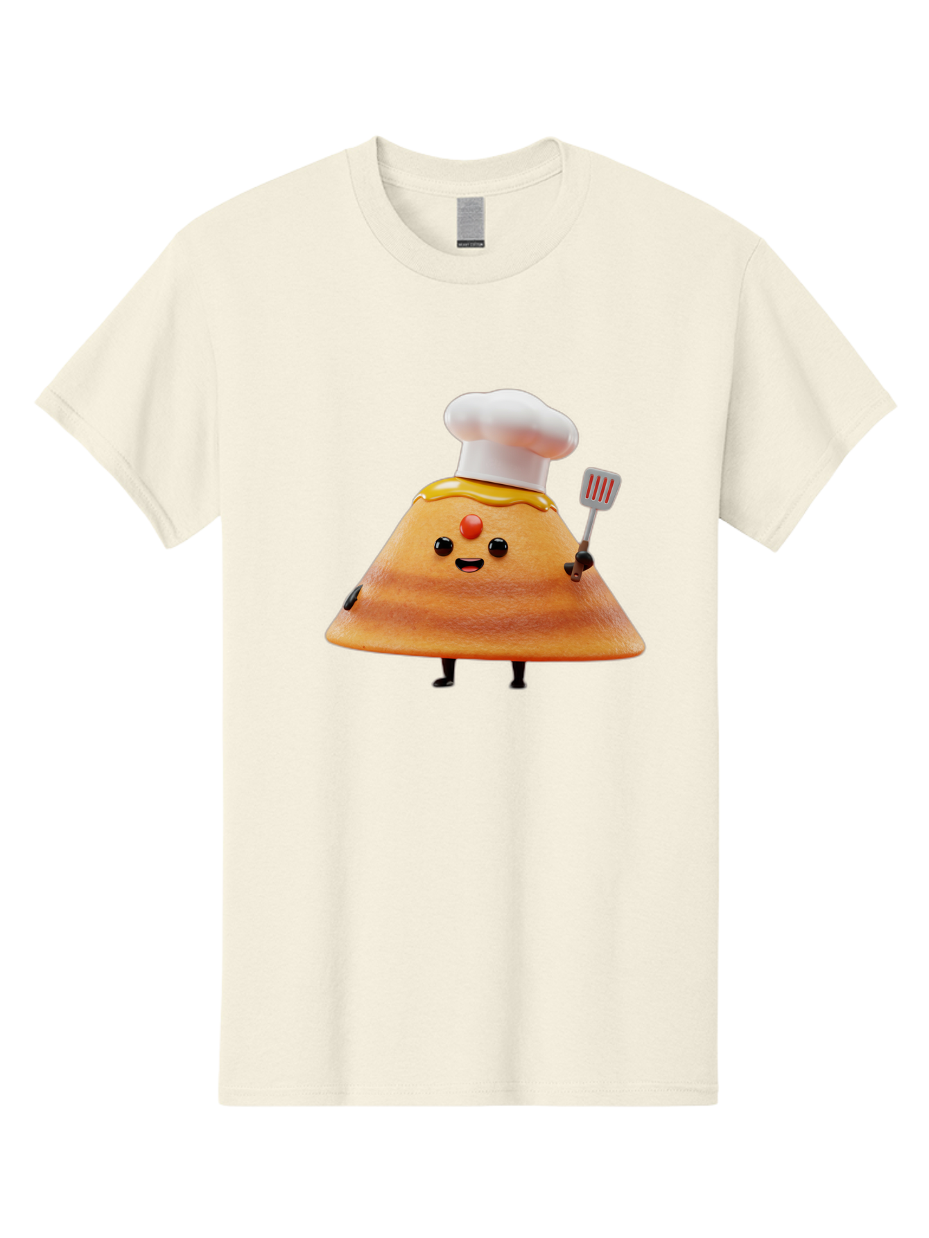 Egg-Character Men'S Graphic Tee, 100% Cotton, Comfortable Casual Summer Wear, Machine Washable, Fried Egg Cartoon Character, Chef Hat, Spatula, Cooking Utensils, Cute Face, Smiling Egg, Black Legs, Kitchen Illustration, Foodie Graphics, Baa640