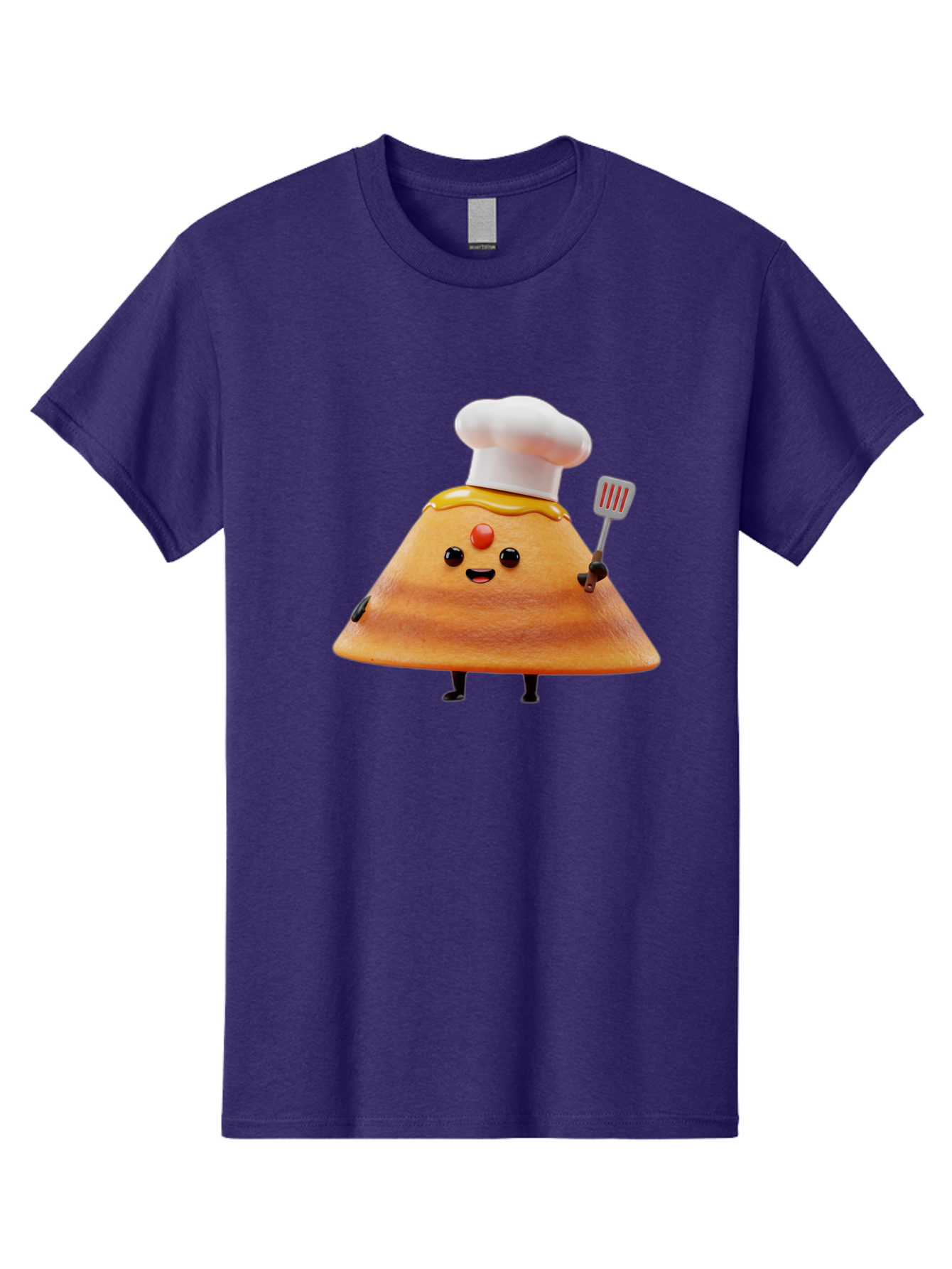Egg-Character Men'S Graphic Tee, 100% Cotton, Comfortable Casual Summer Wear, Machine Washable, Fried Egg Cartoon Character, Chef Hat, Spatula, Cooking Utensils, Cute Face, Smiling Egg, Black Legs, Kitchen Illustration, Foodie Graphics, Baa640