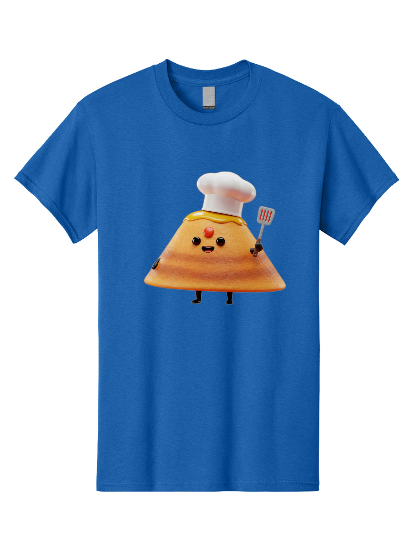 Egg-Character Men'S Graphic Tee, 100% Cotton, Comfortable Casual Summer Wear, Machine Washable, Fried Egg Cartoon Character, Chef Hat, Spatula, Cooking Utensils, Cute Face, Smiling Egg, Black Legs, Kitchen Illustration, Foodie Graphics, Baa640