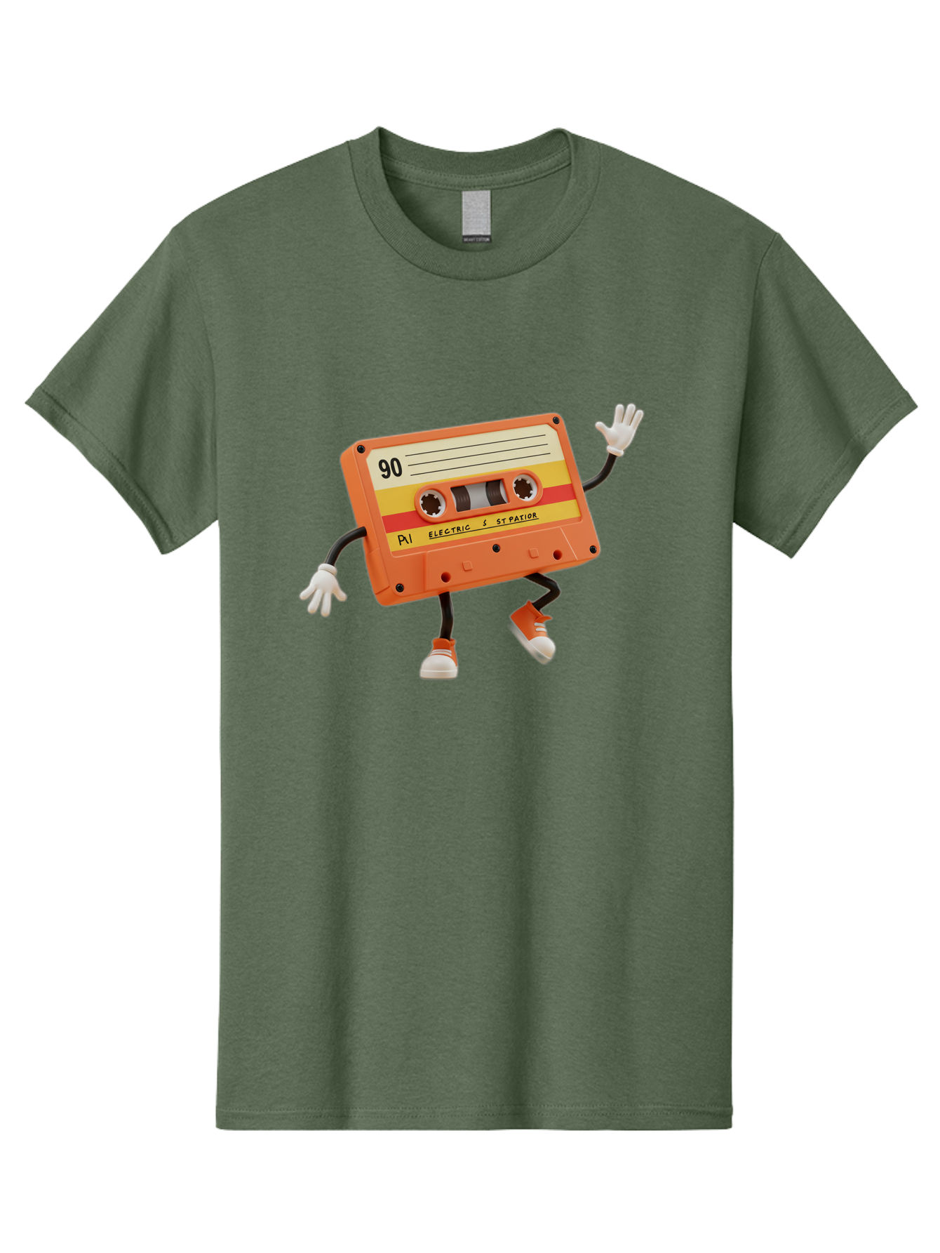 Electric-Eytopia-90 Men'S Graphic Tee, 100% Cotton, Comfortable Casual Summer Wear, Machine Washable, Retro Cassette Tape, Vintage Music, Nostalgic Charm, 90S Music, Cassette Culture, Music Nostalgia, Retro Vibe, Electric Ex-Patio Baa642