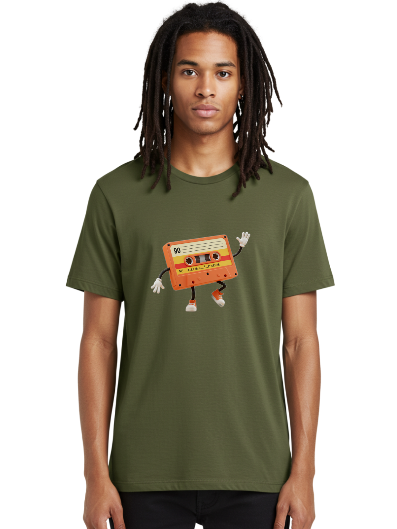 Electric-Eytopia-90 Men'S Graphic Tee, 100% Cotton, Comfortable Casual Summer Wear, Machine Washable, Retro Cassette Tape, Vintage Music, Nostalgic Charm, 90S Music, Cassette Culture, Music Nostalgia, Retro Vibe, Electric Ex-Patio Baa642