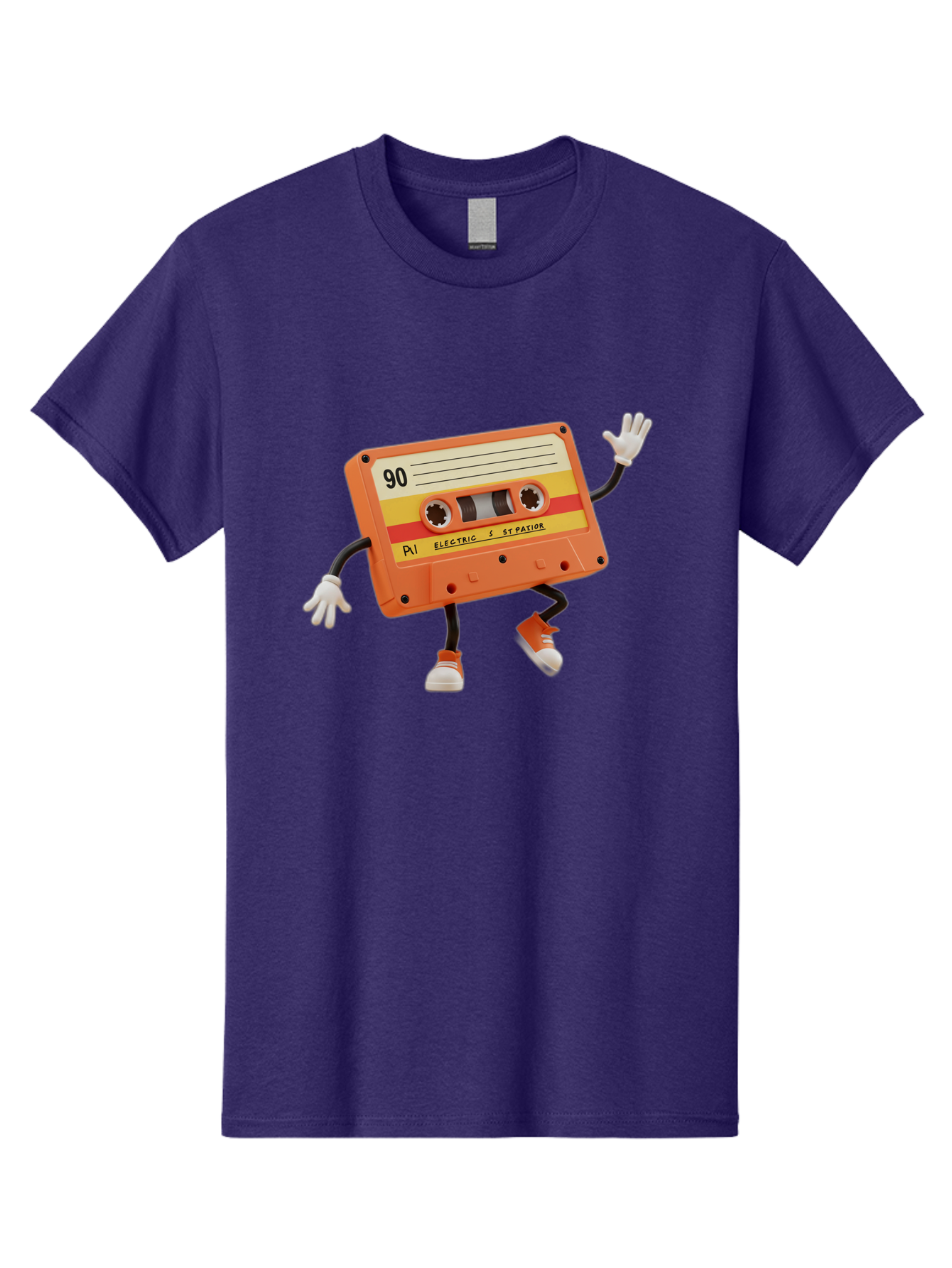 Electric-Eytopia-90 Men'S Graphic Tee, 100% Cotton, Comfortable Casual Summer Wear, Machine Washable, Retro Cassette Tape, Vintage Music, Nostalgic Charm, 90S Music, Cassette Culture, Music Nostalgia, Retro Vibe, Electric Ex-Patio Baa642