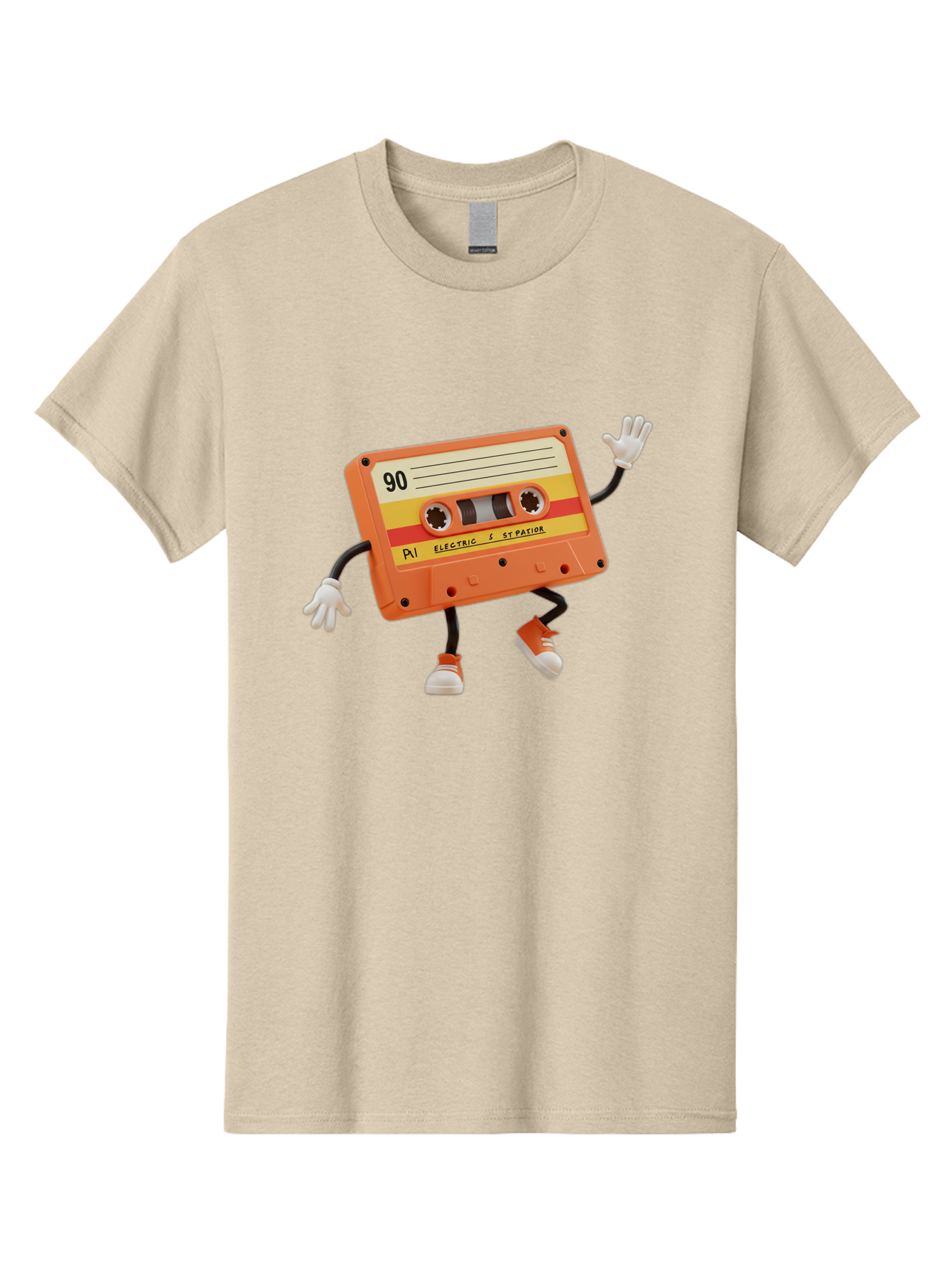 Electric-Eytopia-90 Men'S Graphic Tee, 100% Cotton, Comfortable Casual Summer Wear, Machine Washable, Retro Cassette Tape, Vintage Music, Nostalgic Charm, 90S Music, Cassette Culture, Music Nostalgia, Retro Vibe, Electric Ex-Patio Baa642
